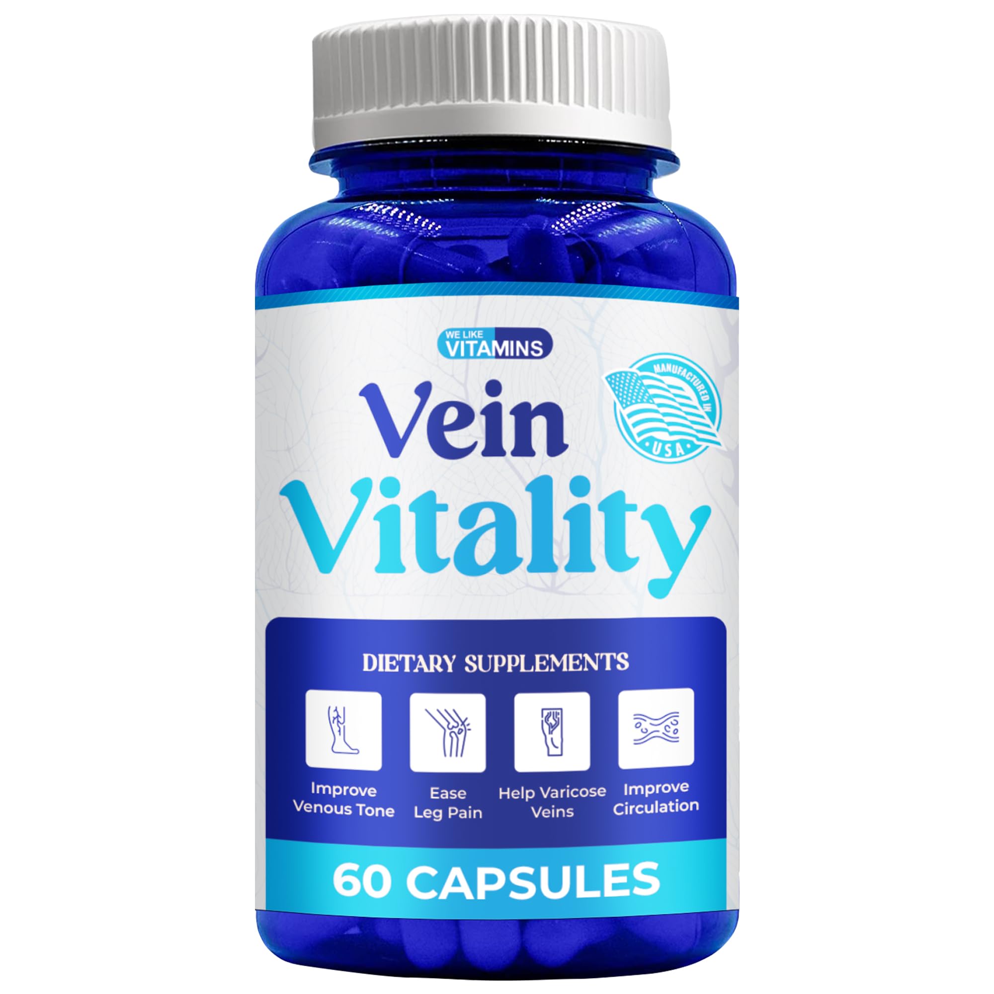 Foto 2 pulgar | Suplemento Vein Vitality, Complejo De Diosmina Y Hesperidina, 1250 Mg - Venta Internacional.