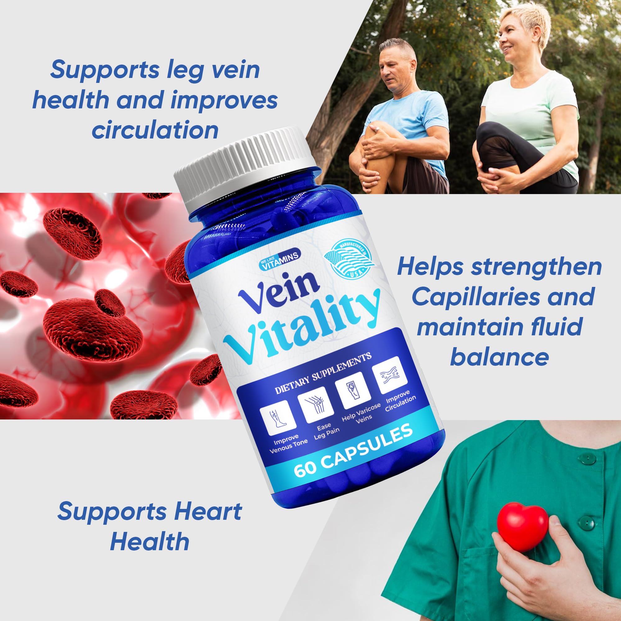 Foto 5 pulgar | Suplemento Vein Vitality, Complejo De Diosmina Y Hesperidina, 1250 Mg - Venta Internacional.