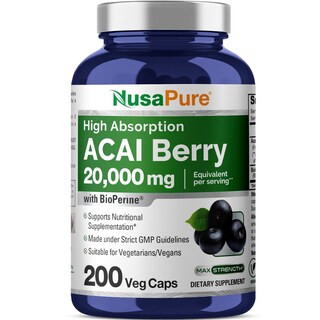 Foto 1 | Suplemento Nusapure Acai Berry, 2000 Mg, 200 Cápsulas Vegetarianas - Venta Internacional.