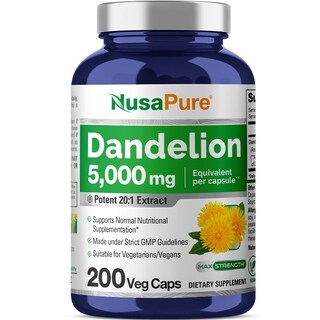 Foto 1 | Suplemento De Extracto De Raíz De Diente De León Nusapure, 5000 Mg, 200 Cápsulas - Venta Internacional.