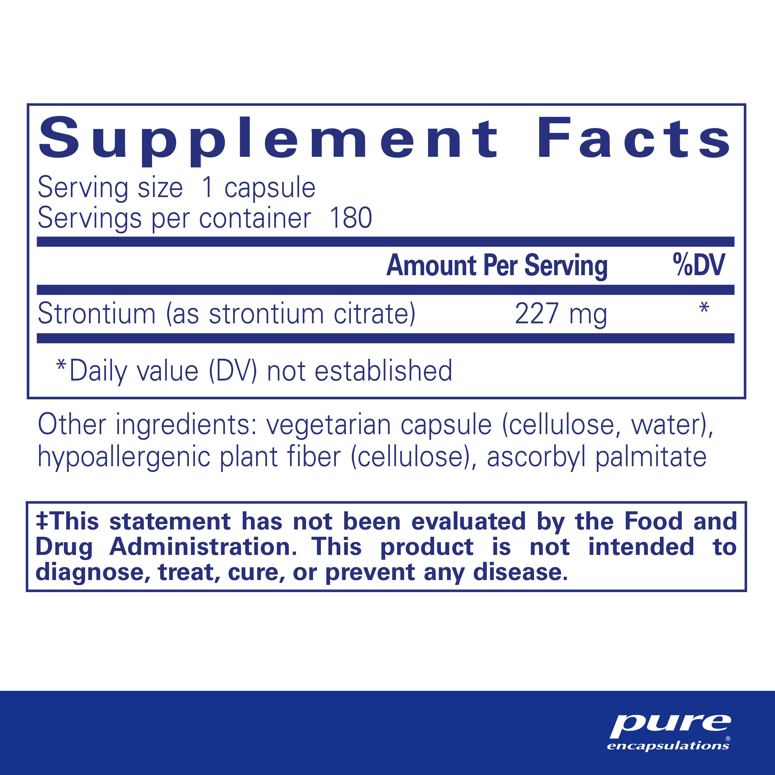 Foto 3 pulgar | Suplemento Dietético Pure Encapsulations Strontium 180 Cápsulas - Venta Internacional.