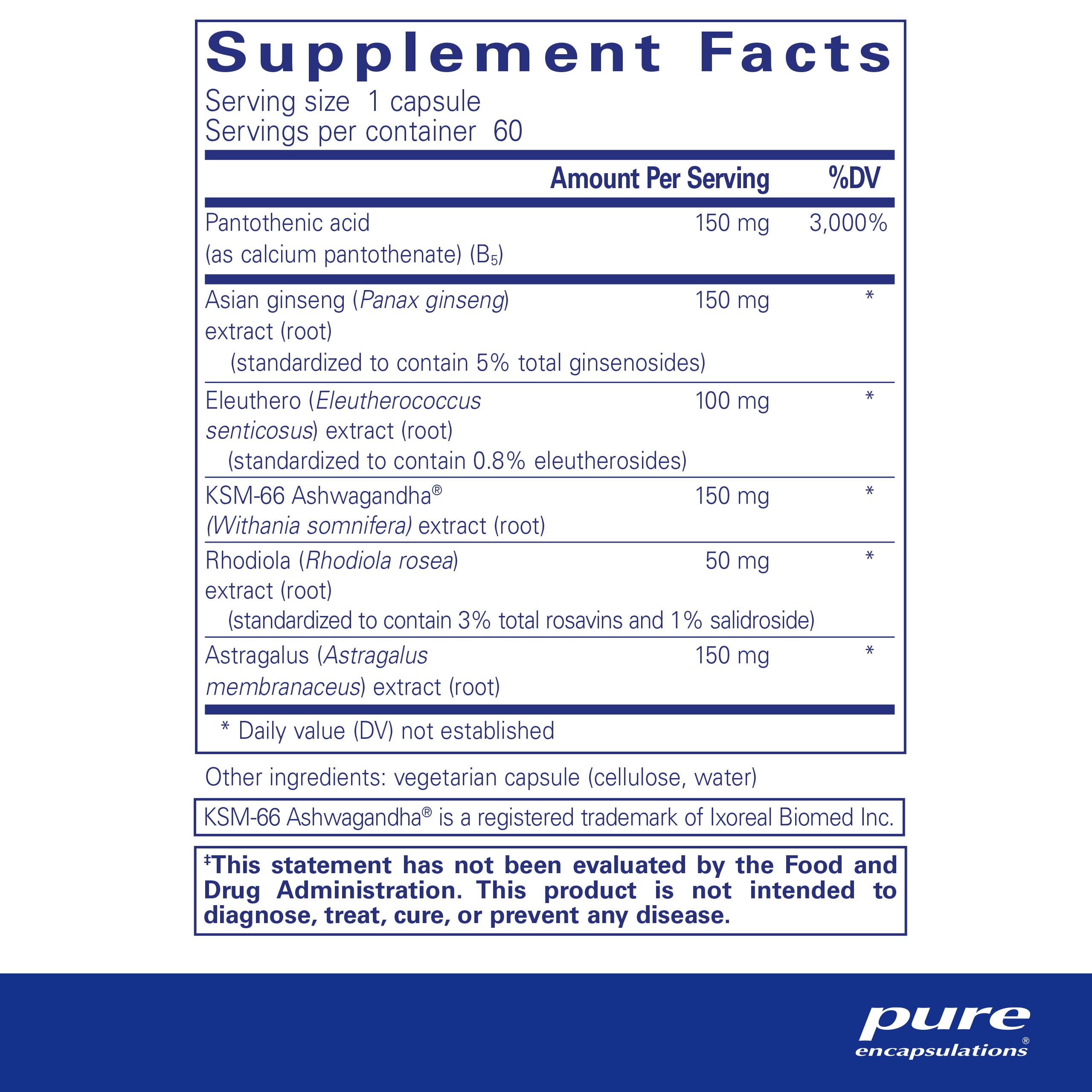 Foto 3 pulgar | Suplemento Pure Encapsulations Phyto-adr Adrenal Support 60 Cápsulas - Venta Internacional.
