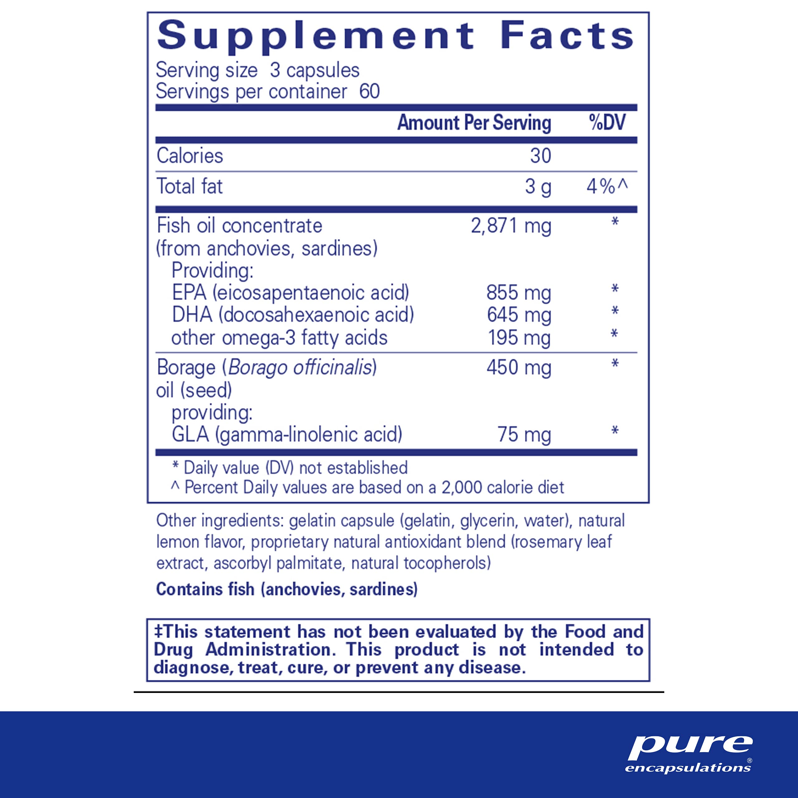 Foto 3 pulgar | Suplemento Pure Encapsulations Visionpro Epa/dha/gla 180 Cápsulas - Venta Internacional.