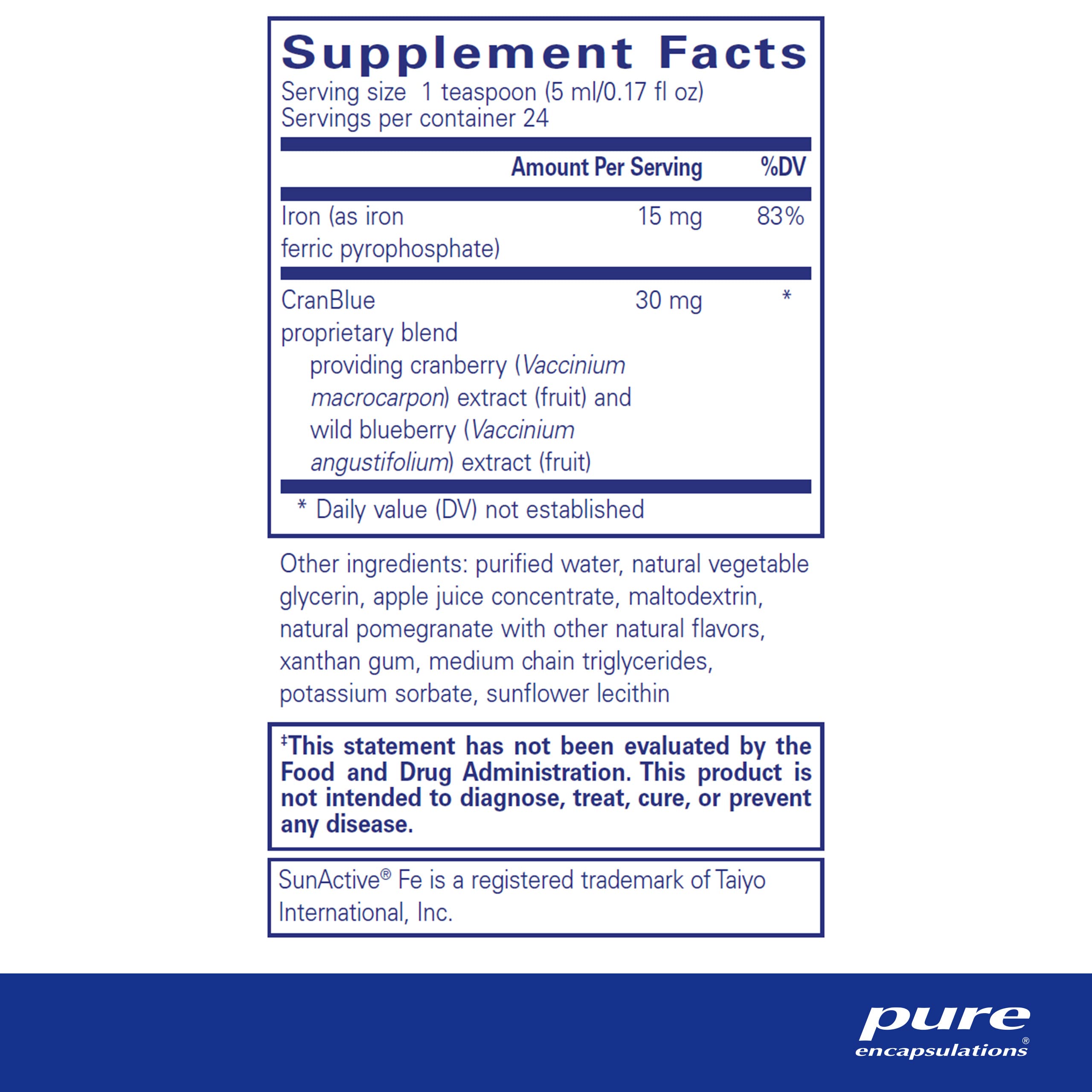 Foto 3 pulgar | Suplemento Líquido De Hierro Pure Encapsulations, 120 Ml - Venta Internacional.