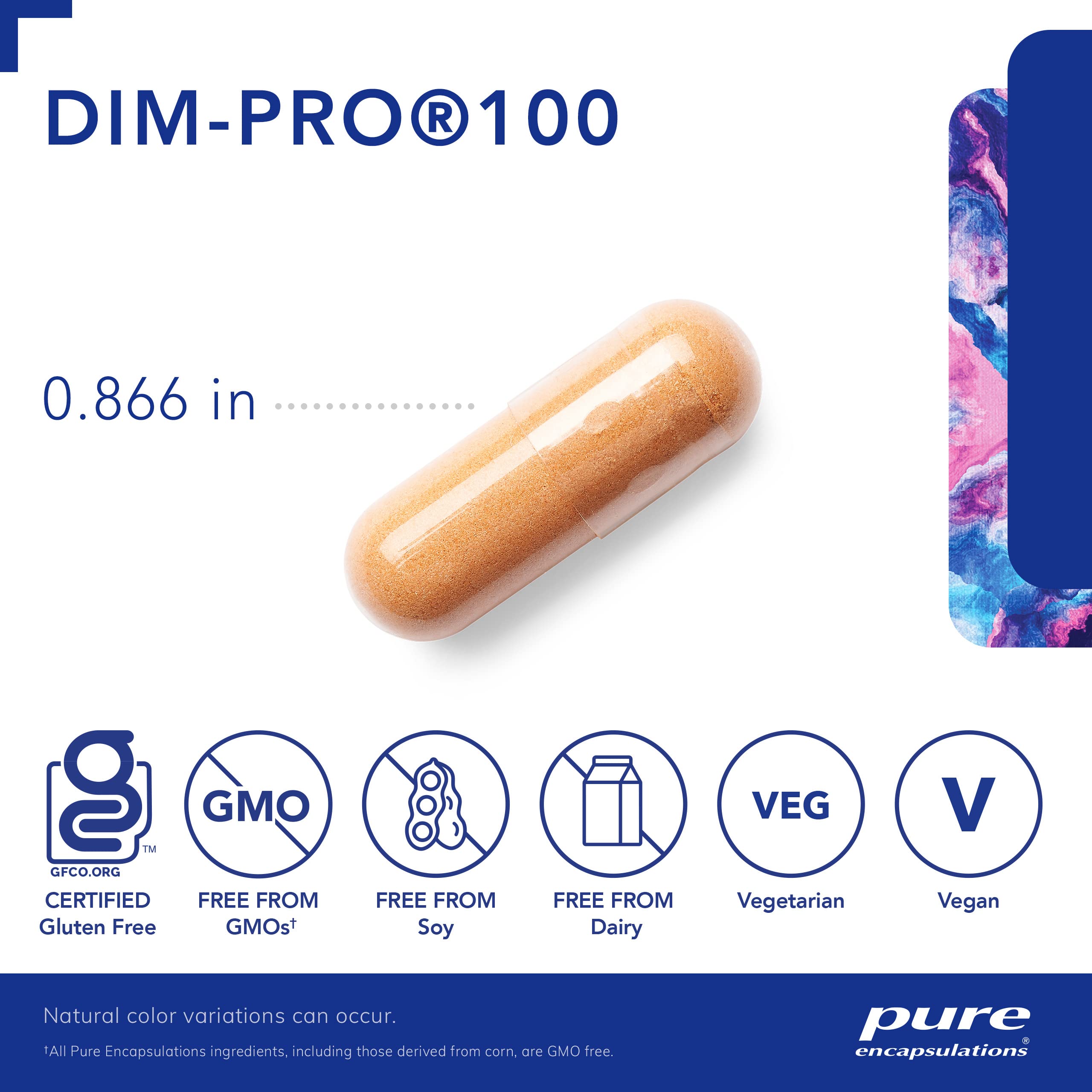 Foto 4 pulgar | Supplement Pure Encapsulations Dimpro 100 Diindolilmetano, 60 Cápsulas - Venta Internacional.