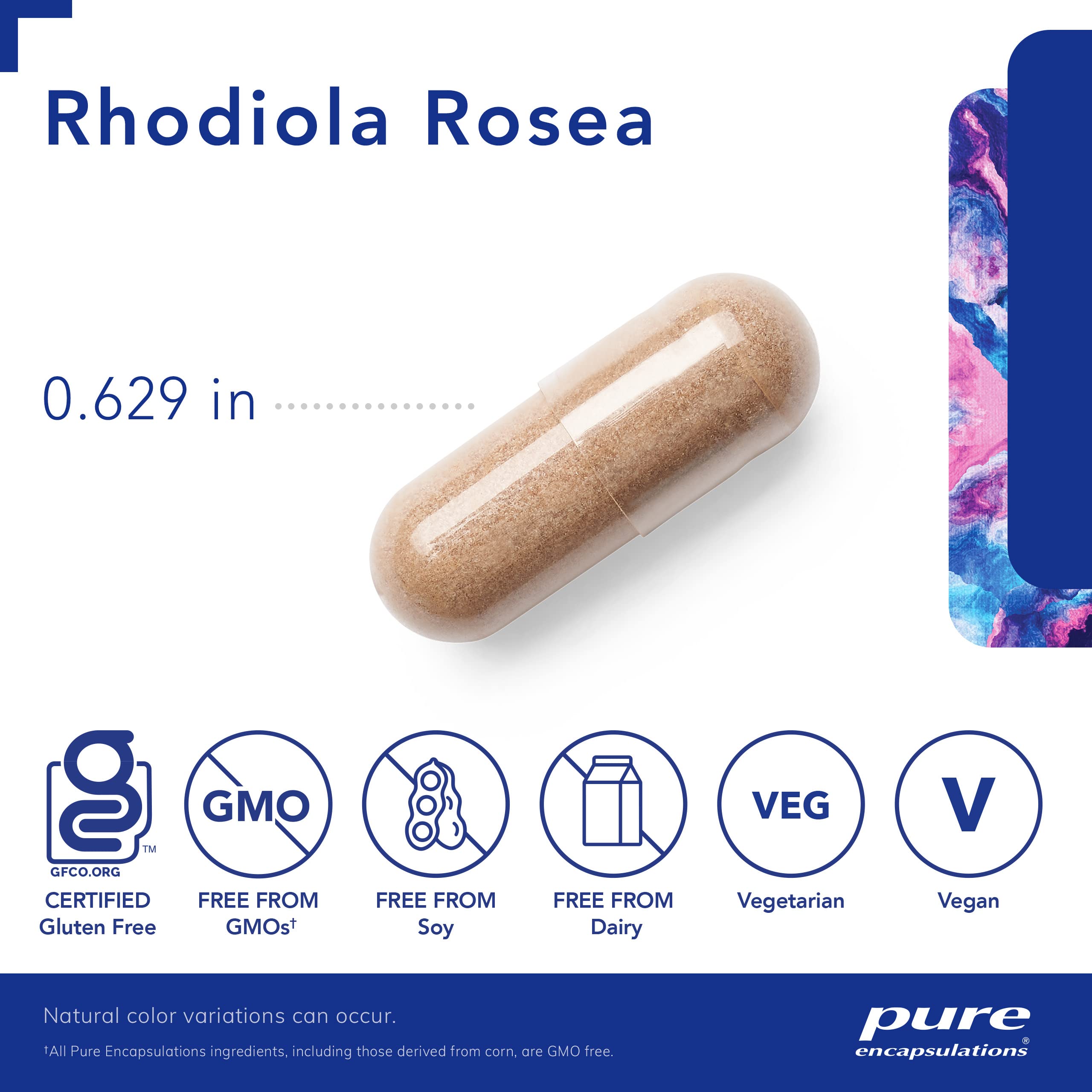Foto 4 pulgar | Suplemento Pure Encapsulations Rhodiola Rosea 90 Cápsulas - Venta Internacional.