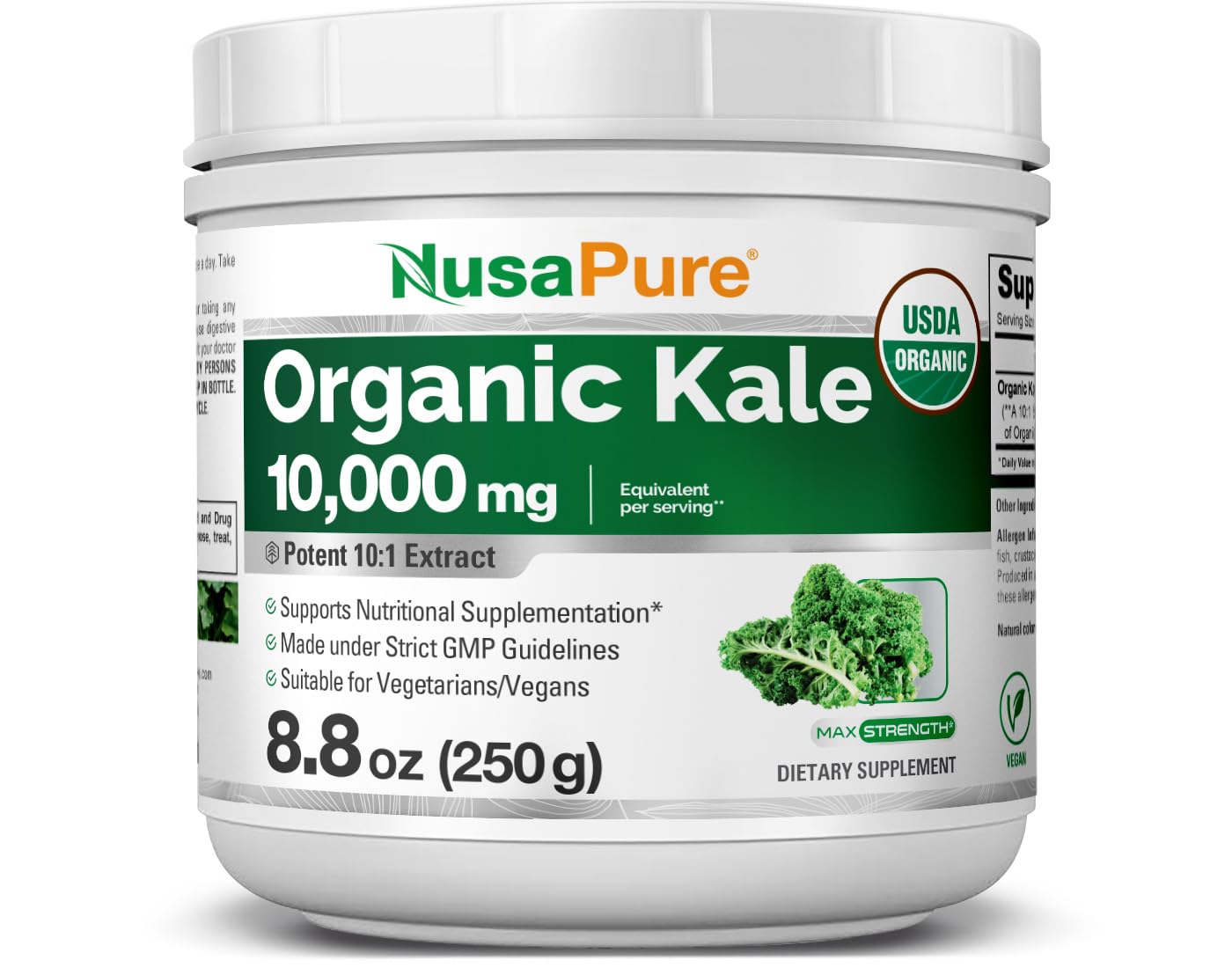 Foto 1 | Suplemento De Extracto De 10.000 Mg De Col Rizada Orgánica Nusapure 10:1 - Venta Internacional.