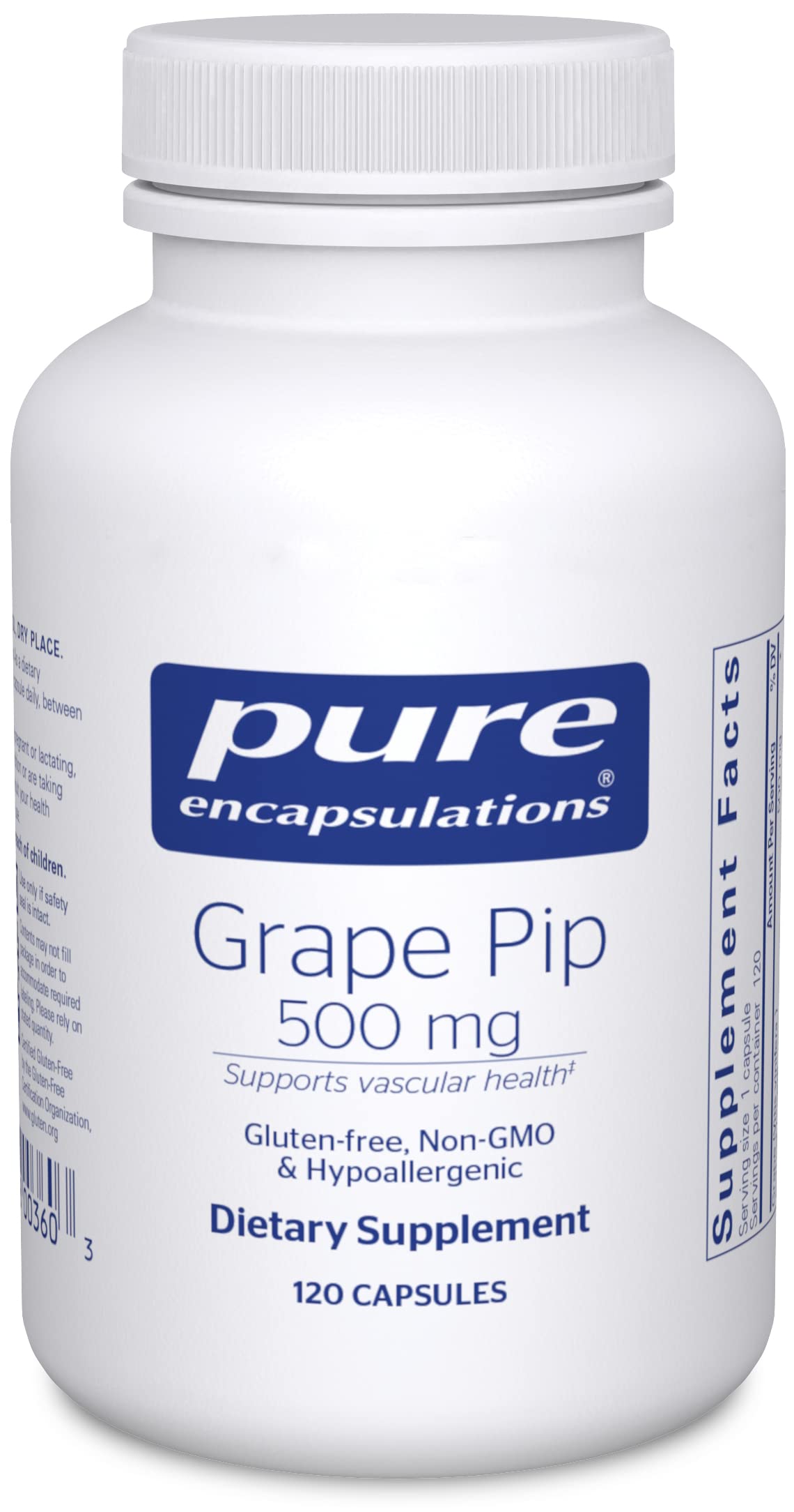 Foto 2 pulgar | Suplemento Pure Encapsulations Grape Pip 500 Mg 120 Cápsulas - Venta Internacional.