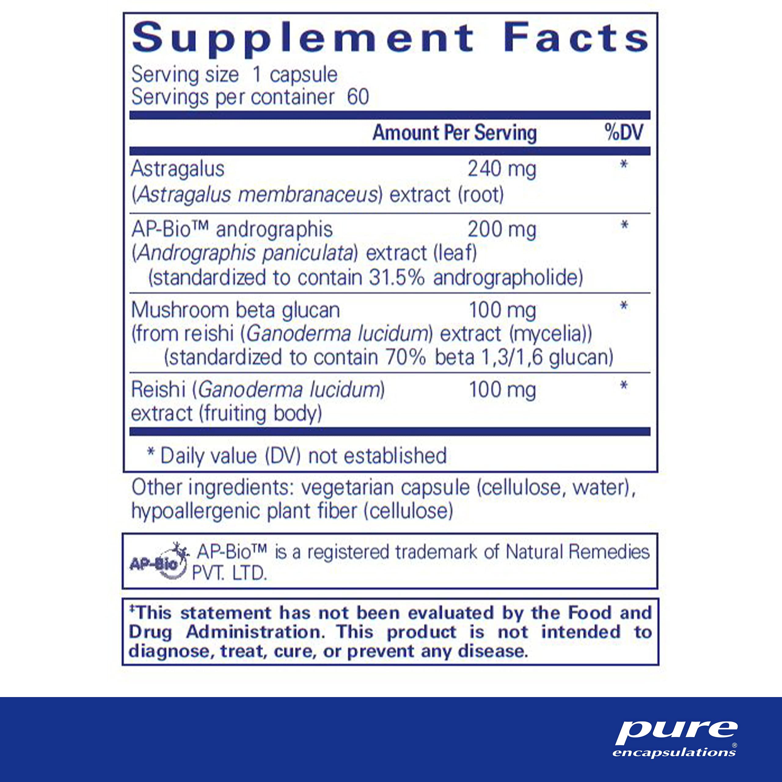 Foto 3 pulgar | Suplemento Pure Encapsulations Innate Immune Support 60 Cápsulas - Venta Internacional.