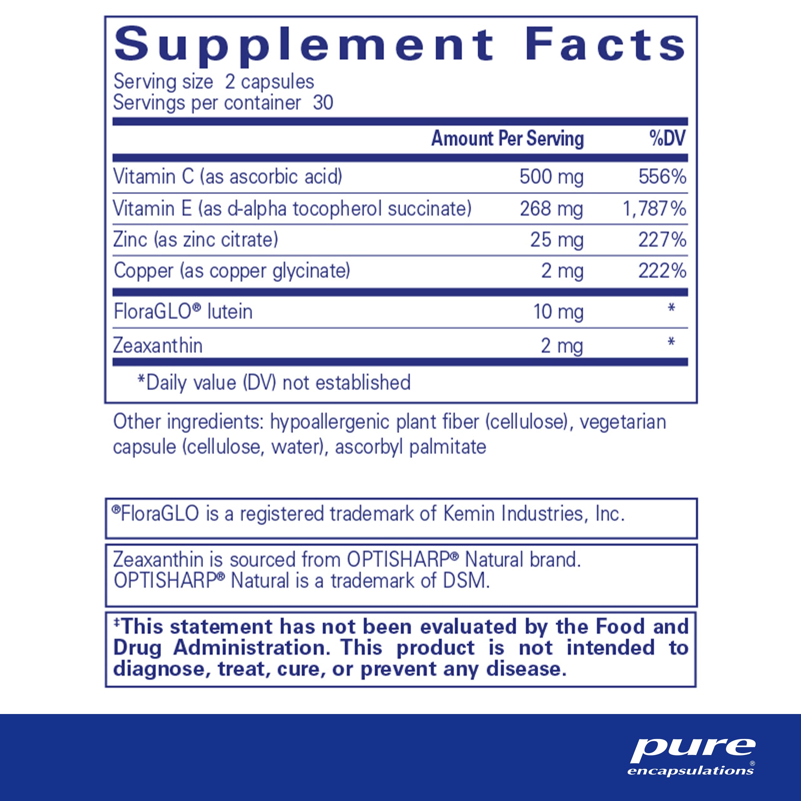 Foto 3 pulgar | Suplemento Pure Encapsulations Eyeprotect Basics 60 Cápsulas - Venta Internacional.
