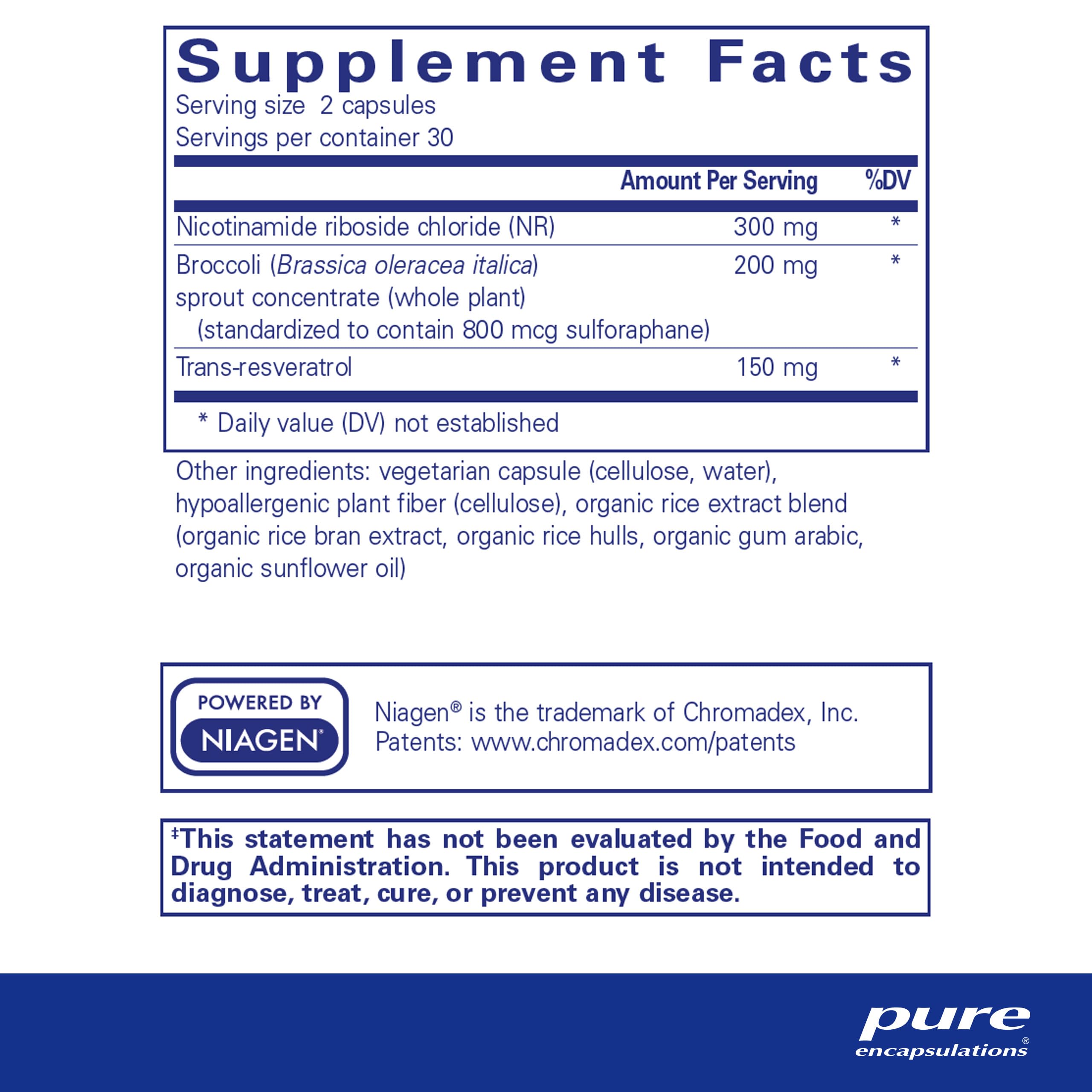 Foto 3 pulgar | Suplemento Pure Encapsulations Nr Longevity 60 Cápsulas - Venta Internacional.