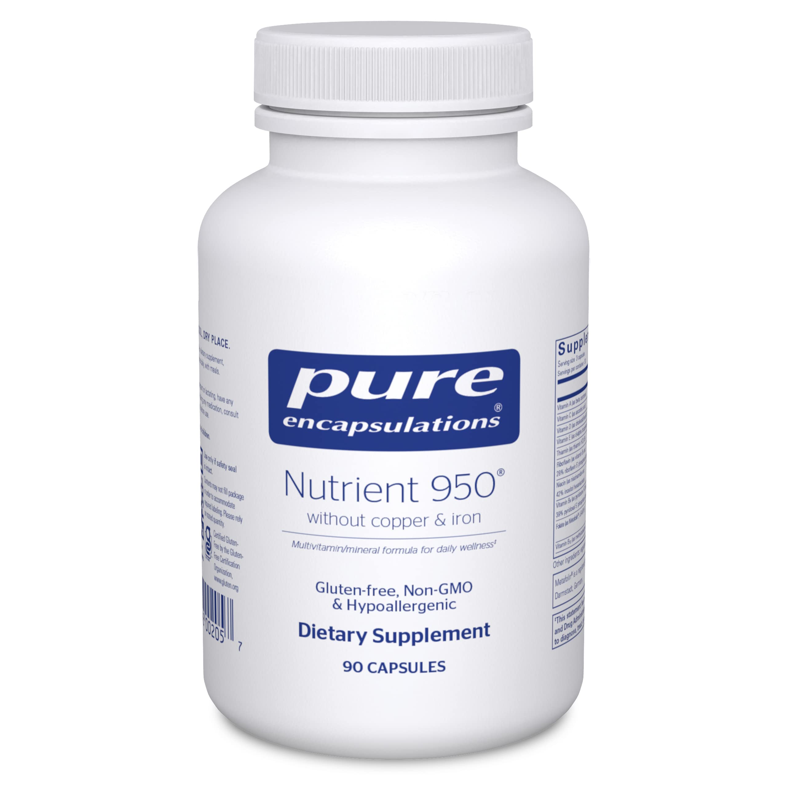 Foto 2 pulgar | Suplemento Pure Encapsulations Nutrient 950 Sin Cobre Ni Hierro - Venta Internacional.