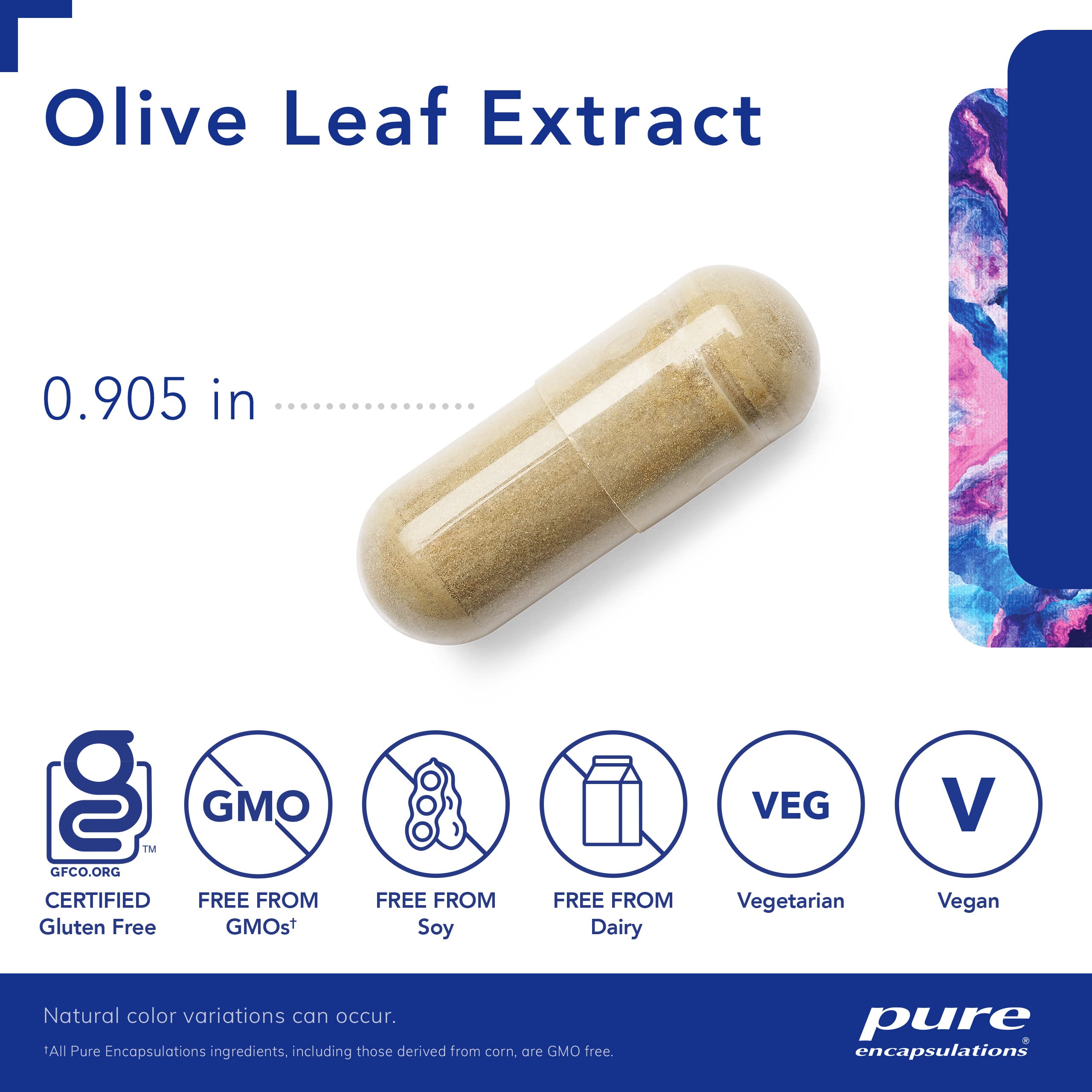 Foto 3 | Suplemento De Extracto De Hoja De Olivo De Pure Encapsulations 60 Cápsulas - Venta Internacional.