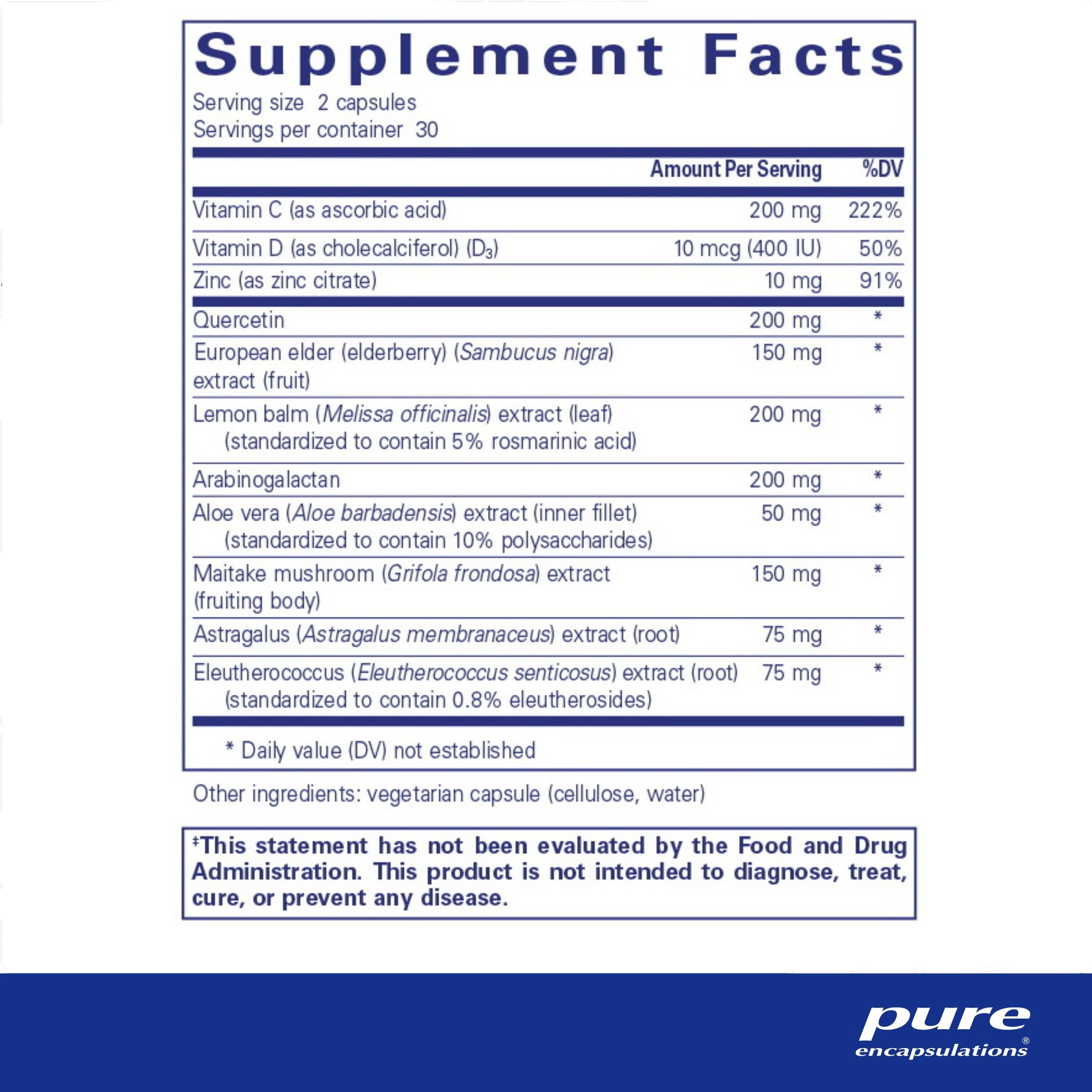 Foto 3 pulgar | Suplemento Pure Encapsulations Daily Immune 60 Cápsulas - Venta Internacional.