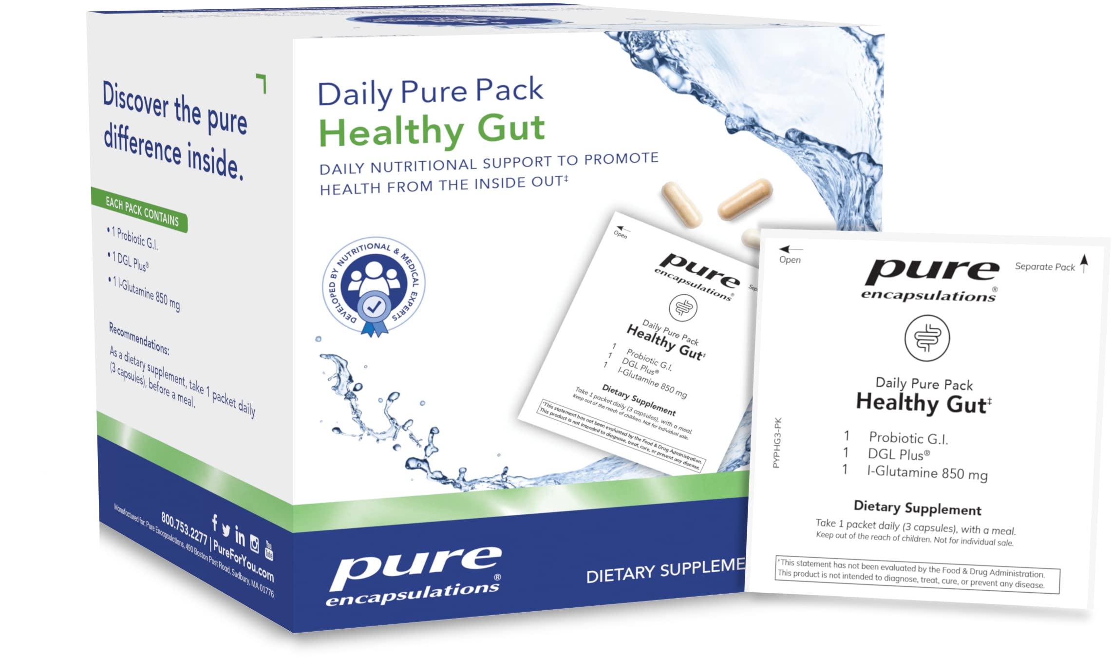 Foto 2 pulgar | Paquete Puro Diario De Supplement Pure Encapsulations Healthy Gut - Venta Internacional.