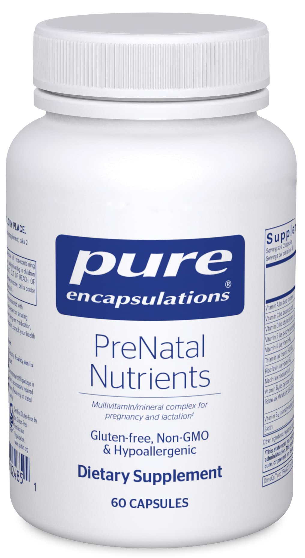 Foto 2 pulgar | Prenatal Nutrients Pure Encapsulations Prenatal 60 Cápsulas - Venta Internacional.