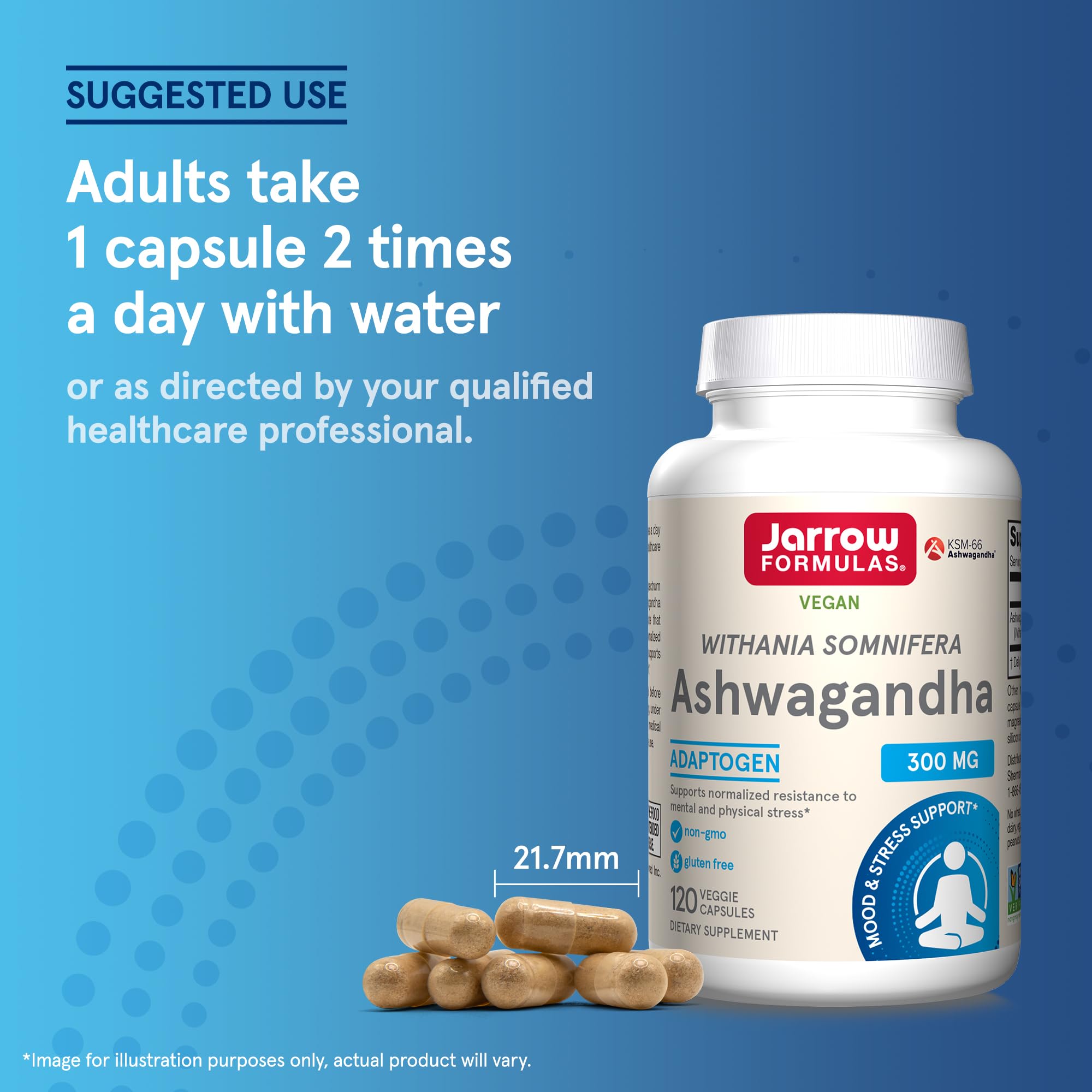 Foto 8 pulgar | Suplemento Jarrow Formulas Ashwagandha 300 Mg 120 Cápsulas - Venta Internacional.