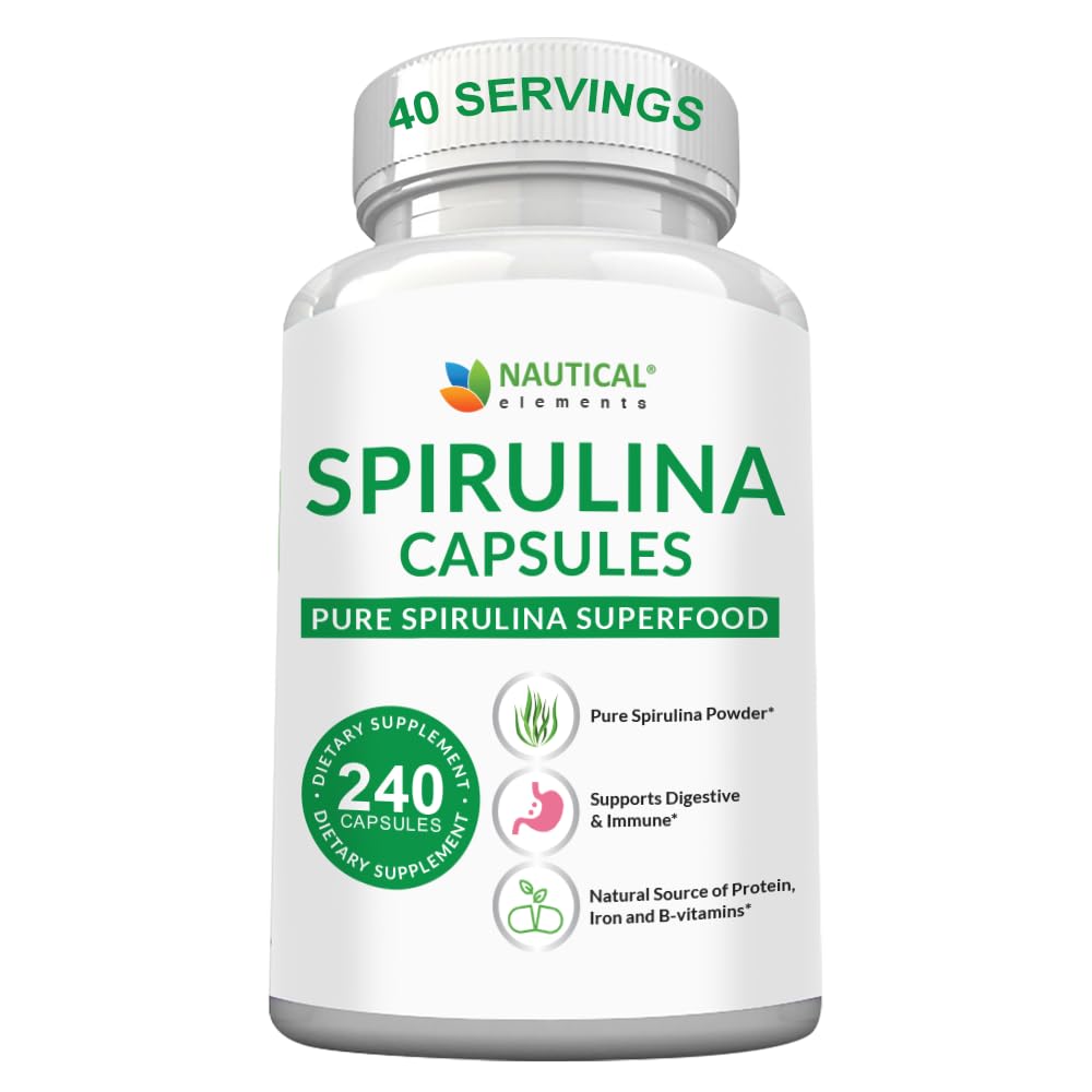 Suplemento Nautical Elements Spirulina 3000 Mg 240 Cápsulas - Venta Internacional.