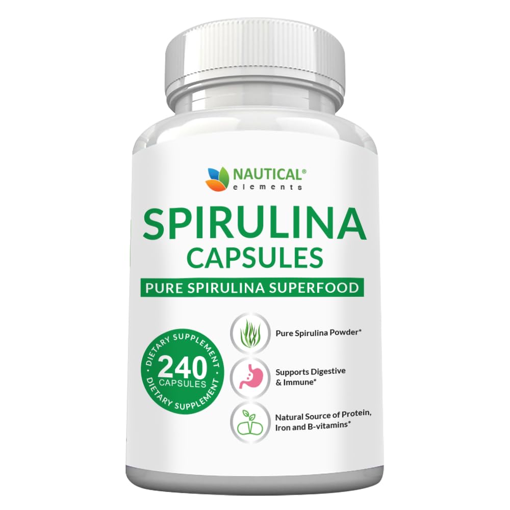 Foto 8 pulgar | Suplemento Nautical Elements Spirulina 3000 Mg 240 Cápsulas - Venta Internacional.