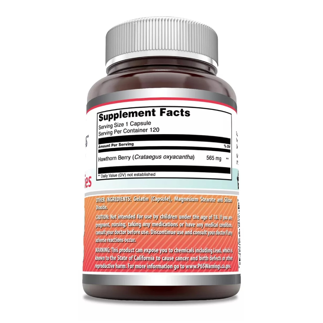 Foto 3 pulgar | Amazing Formulas Hawthorn Berries 565mg Espino Antioxidante, Salud Cardiovascular, Control De La Presión Arteri