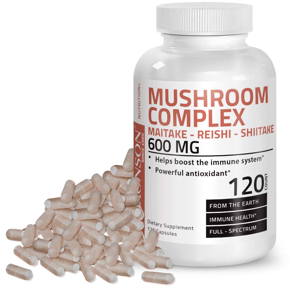 Foto 2 pulgar | Suplemento Bronson Triple Mushroom Complex 600 Mg 120 Cápsulas - Venta Internacional.