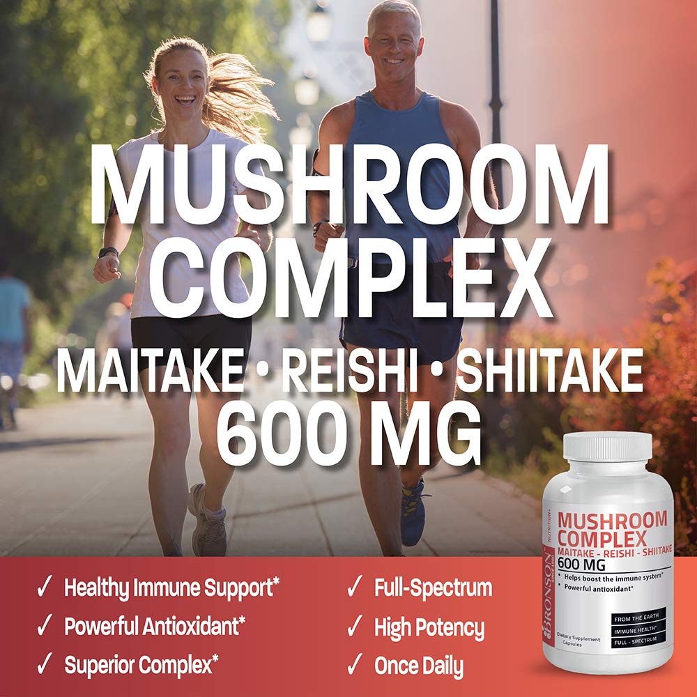 Foto 4 pulgar | Suplemento Bronson Triple Mushroom Complex 600 Mg 120 Cápsulas - Venta Internacional.