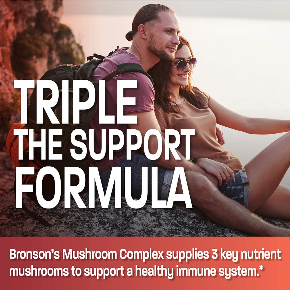 Foto 5 pulgar | Suplemento Bronson Triple Mushroom Complex 600 Mg 120 Cápsulas - Venta Internacional.
