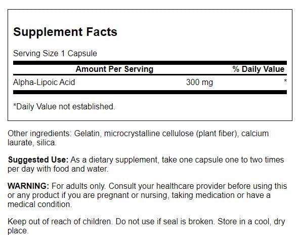 Foto 3 pulgar | Suplemento De Ácido Ultra Alfa Lipoico Swanson 300 Mg 120 Cápsulas - Venta Internacional.
