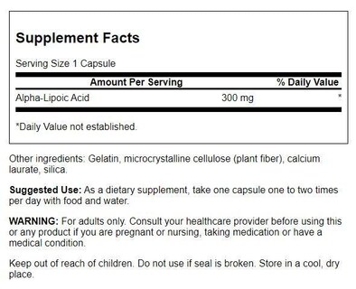 Foto 2 | Suplemento De Ácido Ultra Alfa Lipoico Swanson 300 Mg 120 Cápsulas - Venta Internacional.