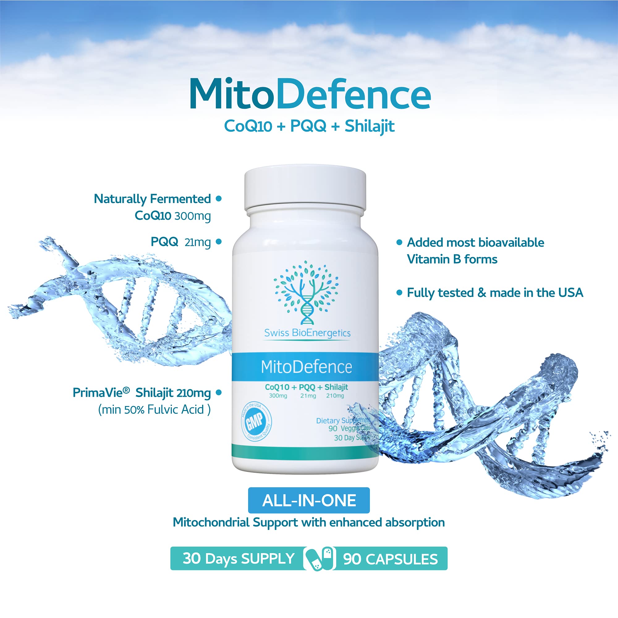 Foto 4 pulgar | Suplemento Swiss Bioenergetics Mitodefence Coq10 300 Mg Pqq 2 - Venta Internacional.