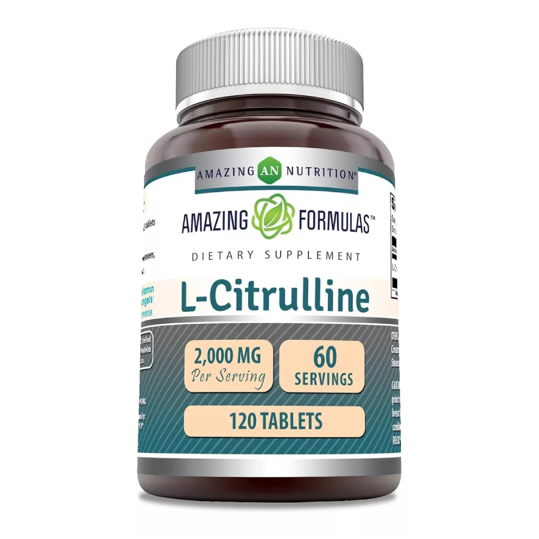 Amazing Formulas L-citrulline 2000 Mg Citrulina Rendimiento Deportivo Salud Cardiovascular,  120 Tabletas