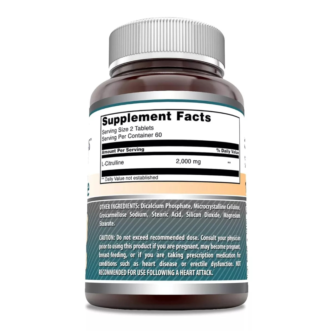 Foto 3 pulgar | Amazing Formulas L-citrulline 2000 Mg Citrulina Rendimiento Deportivo Salud Cardiovascular,  120 Tabletas