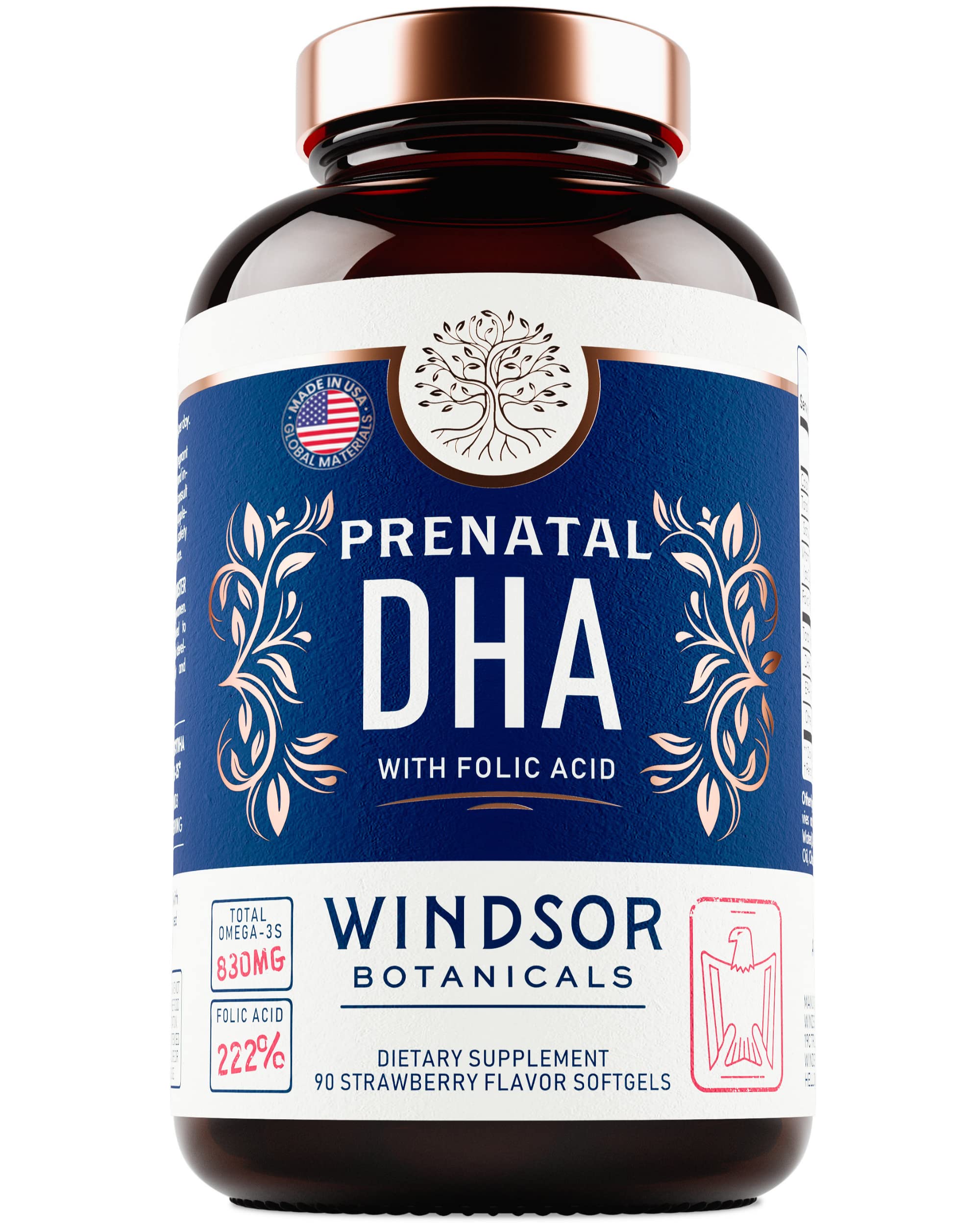Foto 8 pulgar | Vitaminas Prenatales Windsor Botanicals Con Dha Y Ácido Fólico - Venta Internacional.
