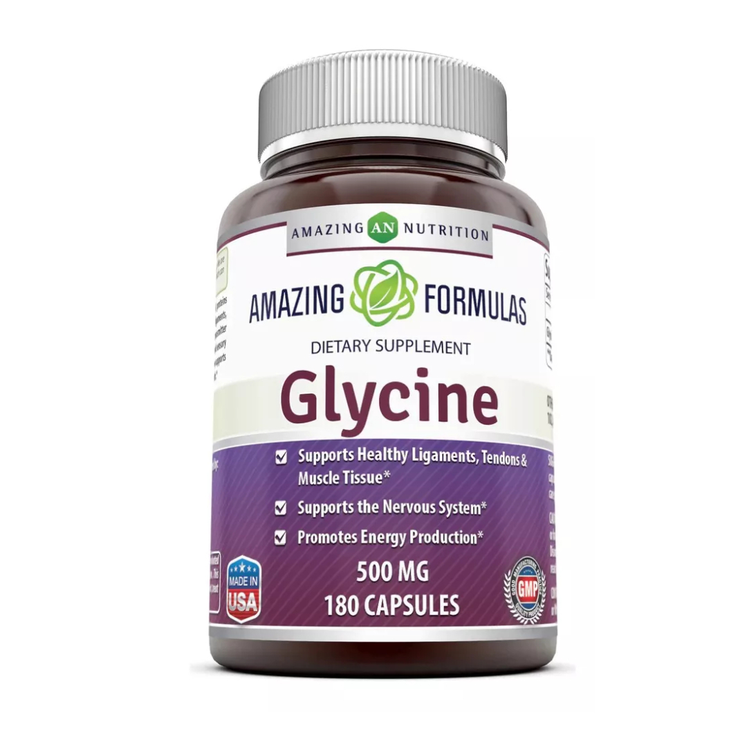 Amazing Formulas Glicina Apoyo Del Sueño Dormir Bien, Salud Articular Apoyo Metabolico 180 Cápsulas
