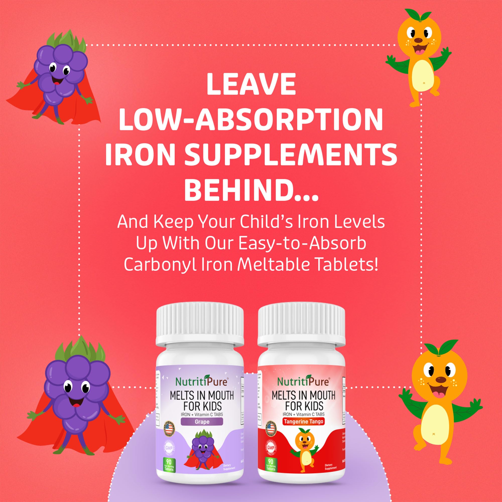 Foto 5 pulgar | Suplemento De Hierro Masticable Nutritipure Ferronyl  /carbonyl Iron - Venta Internacional.