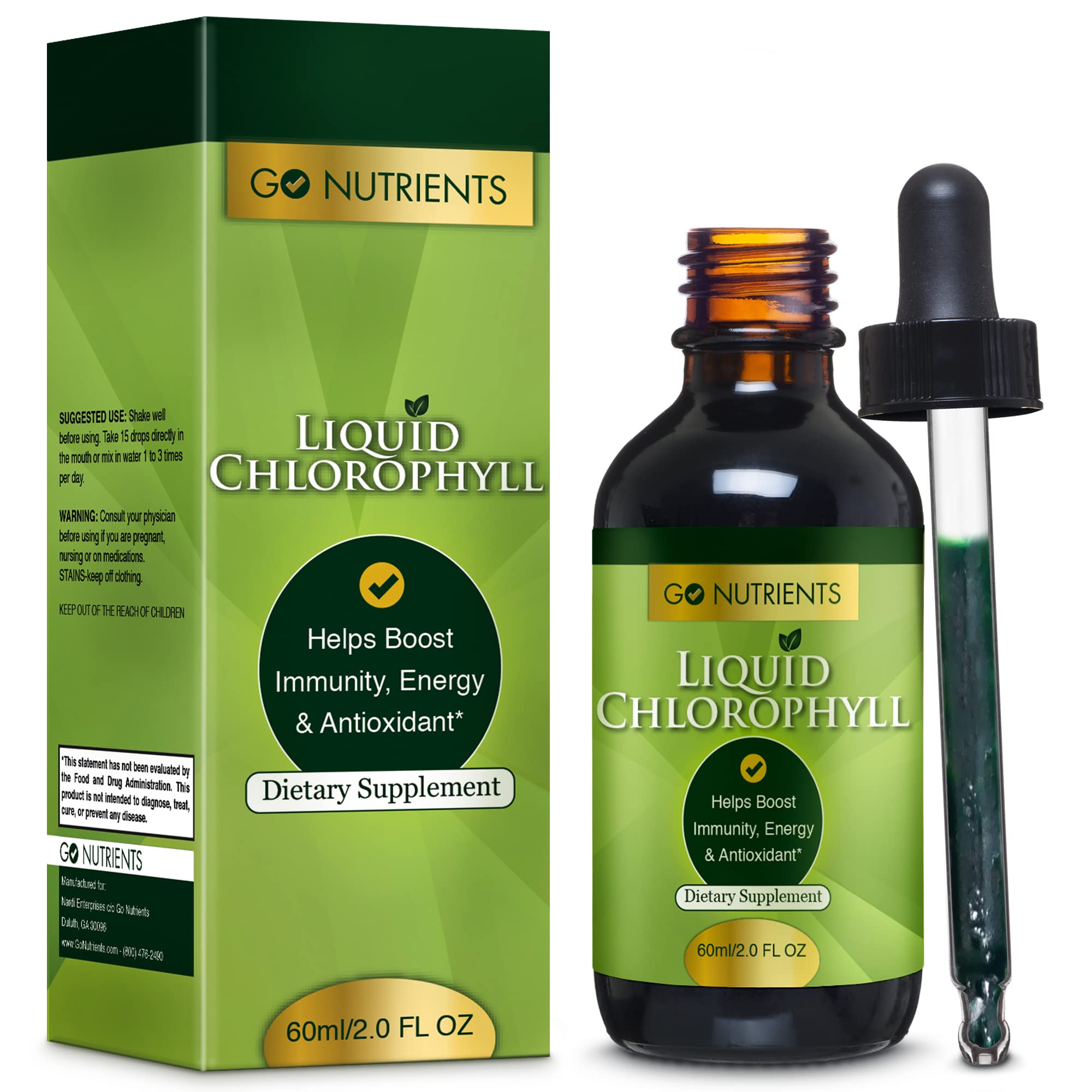Foto 2 pulgar | Clorofila Líquida Supplement Go Nutrients 30 Ml - Venta Internacional.