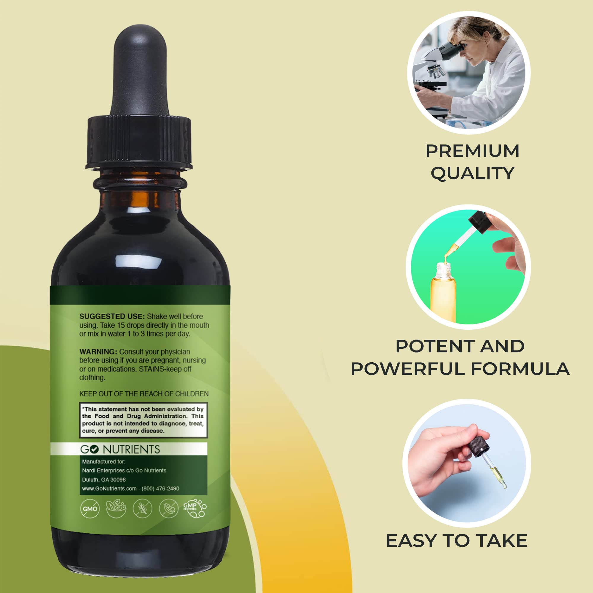 Foto 4 pulgar | Clorofila Líquida Supplement Go Nutrients 30 Ml - Venta Internacional.
