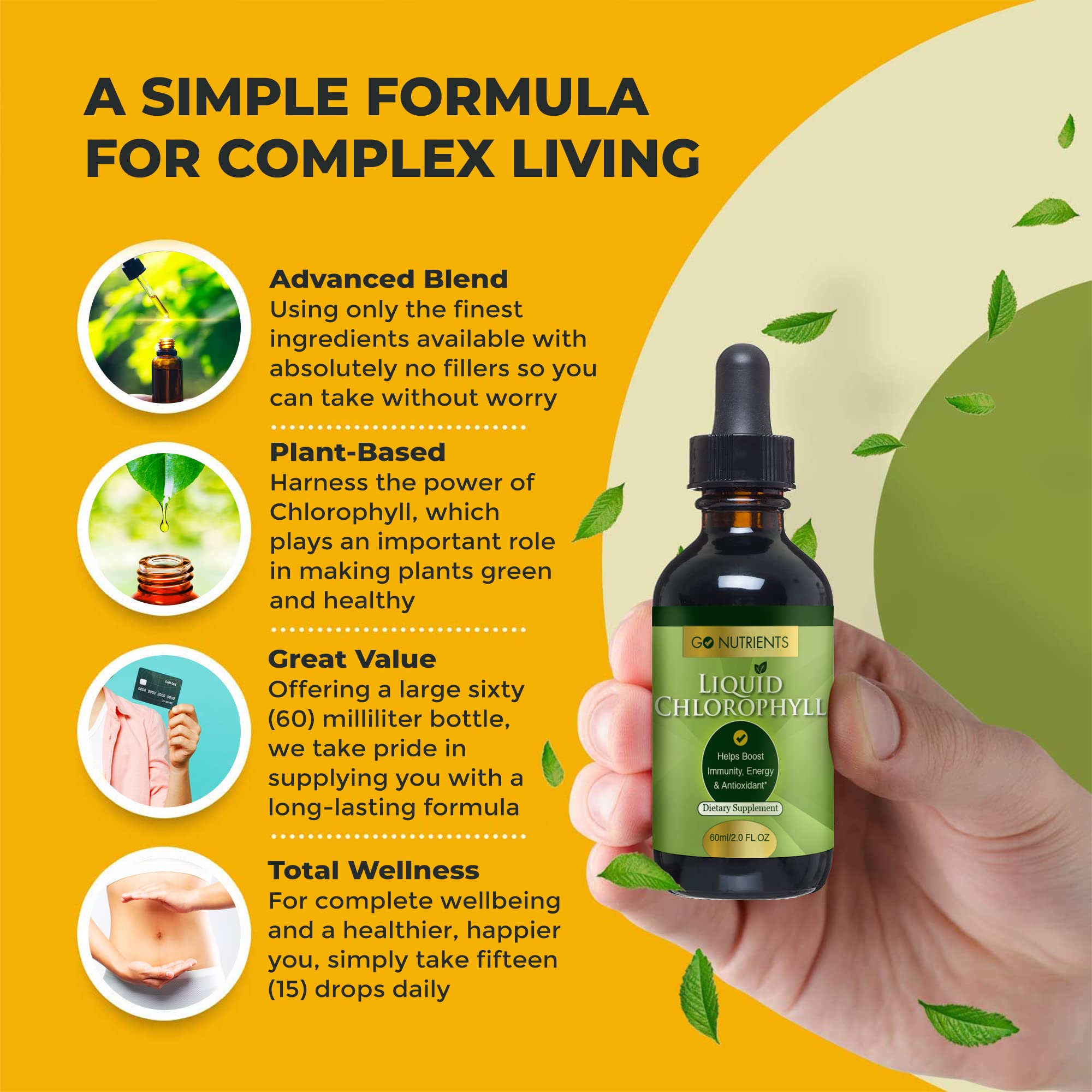Foto 6 pulgar | Clorofila Líquida Supplement Go Nutrients 30 Ml - Venta Internacional.