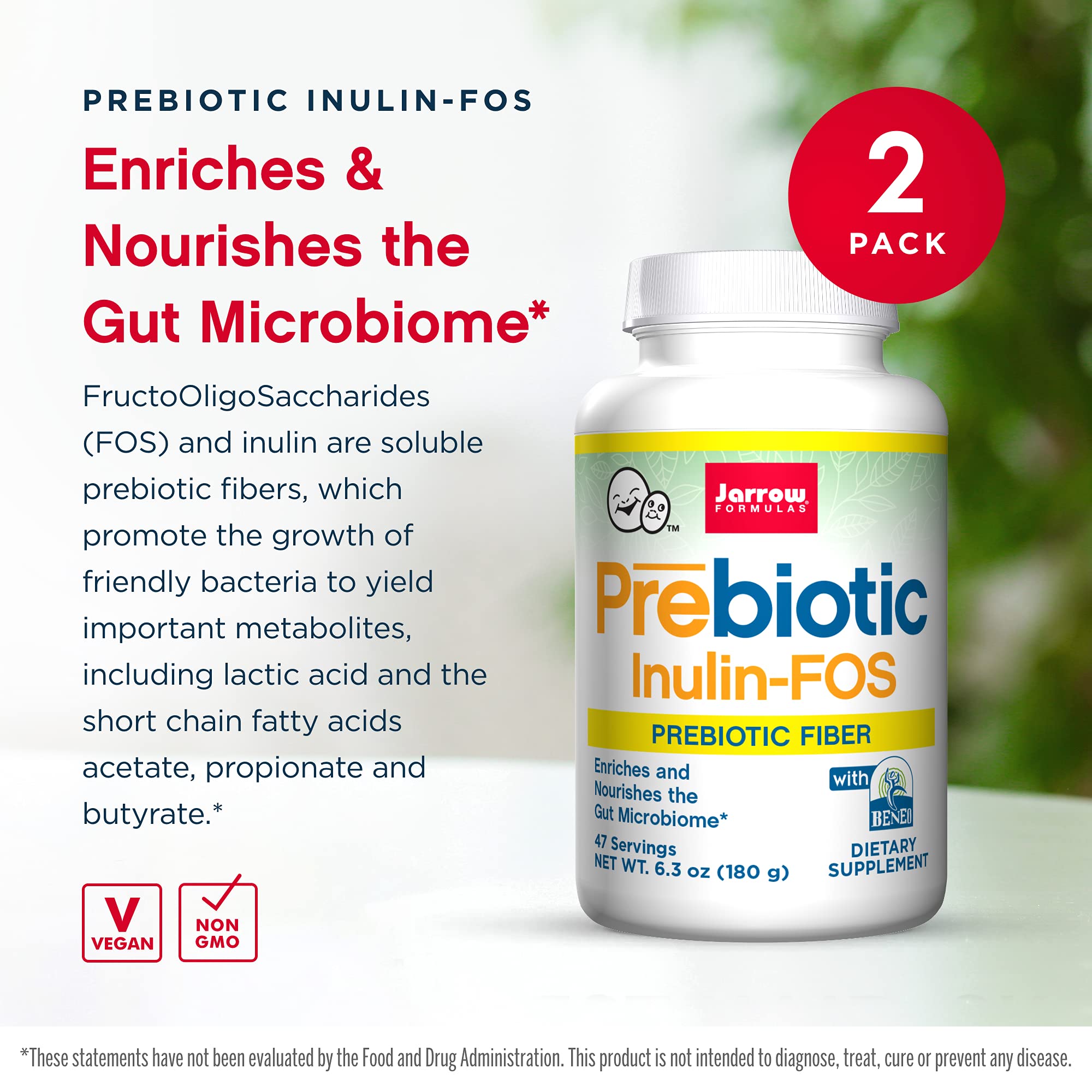 Foto 4 pulgar | Suplemento Prebiótico De Inulina Fos De Jarrow Formulas, 180 Ml X 2 - Venta Internacional.