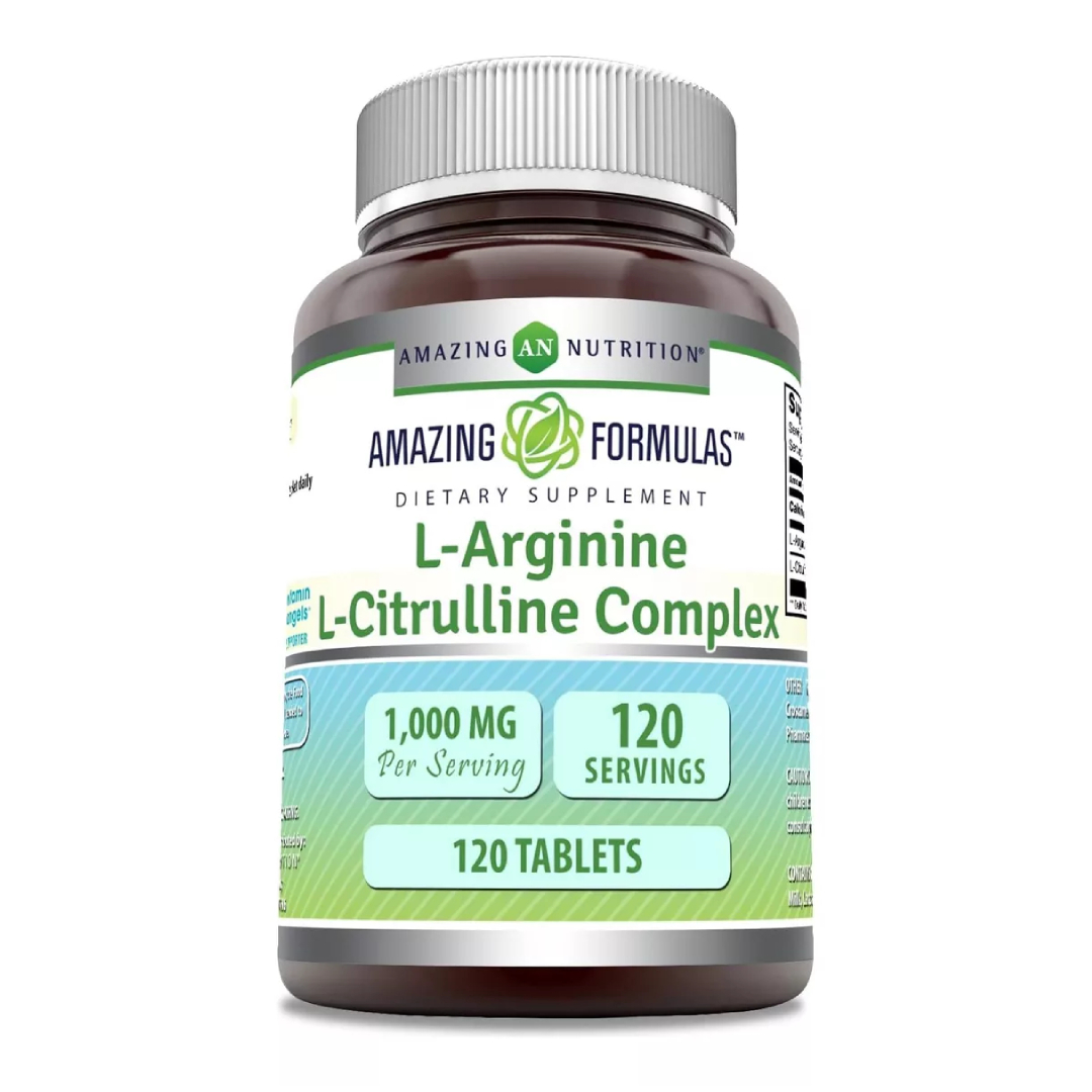 Foto 2 pulgar | Amazing Formulas L-arginine L-citrulline 1000 Mg Rendimiento Deportivo, Recuperación Muscular, Salud Sexual 120 Tableta