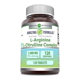 Foto 1 | Amazing Formulas L-arginine L-citrulline 1000 Mg Rendimiento Deportivo, Recuperación Muscular, Salud Sexual 120 Tableta
