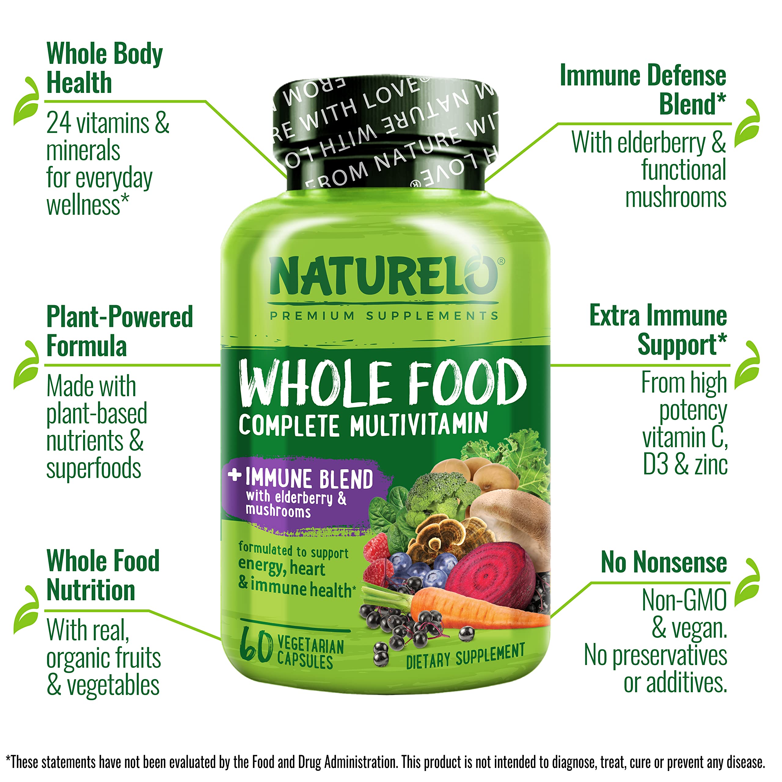 Foto 5 pulgar | Suplemento: Mezcla Multivitamínica E Inmunológica De Alimentos Integrales Naturelo - Venta Internacional.