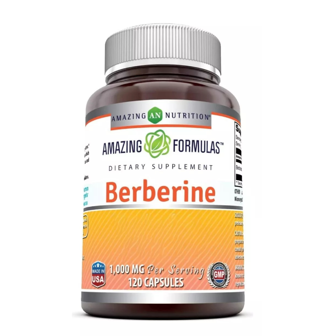 Amazing Formulas Berberine 1000 Mg Berberina Control De La Glucosa, Antiinflamatorio, Salud Intestinal,  120 Cápsulas