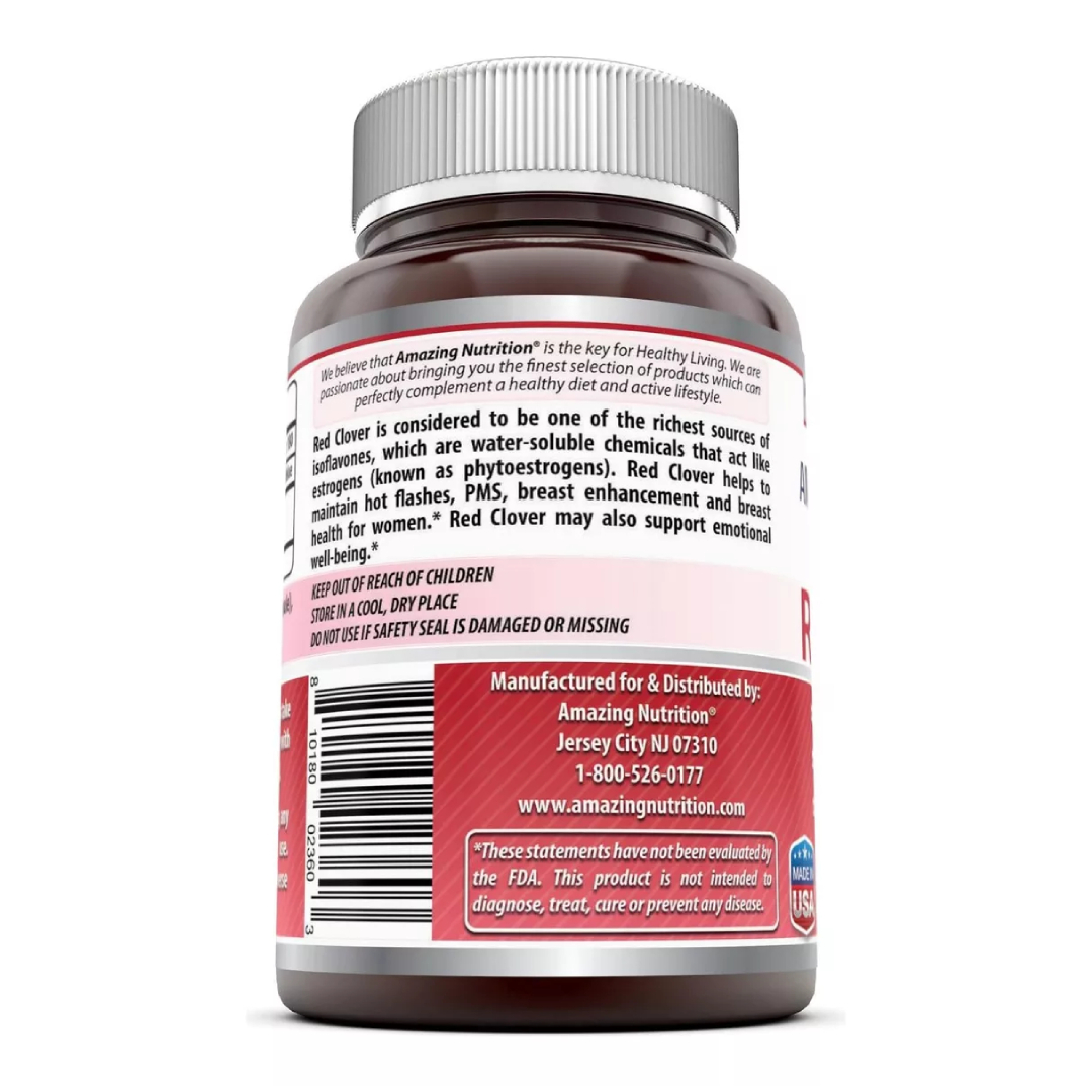 Foto 4 pulgar | Amazing Formulas Red Clover Trébol Rojo 430 Mg Menopausia, Equilibrio Hormonal, Antioxidante 180 Cápsulas