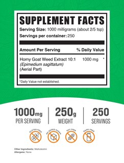 Foto 2 | Suplemento Bulksupplements.com Extracto De Hierba De Cabra En Celo 250 G - Venta Internacional.