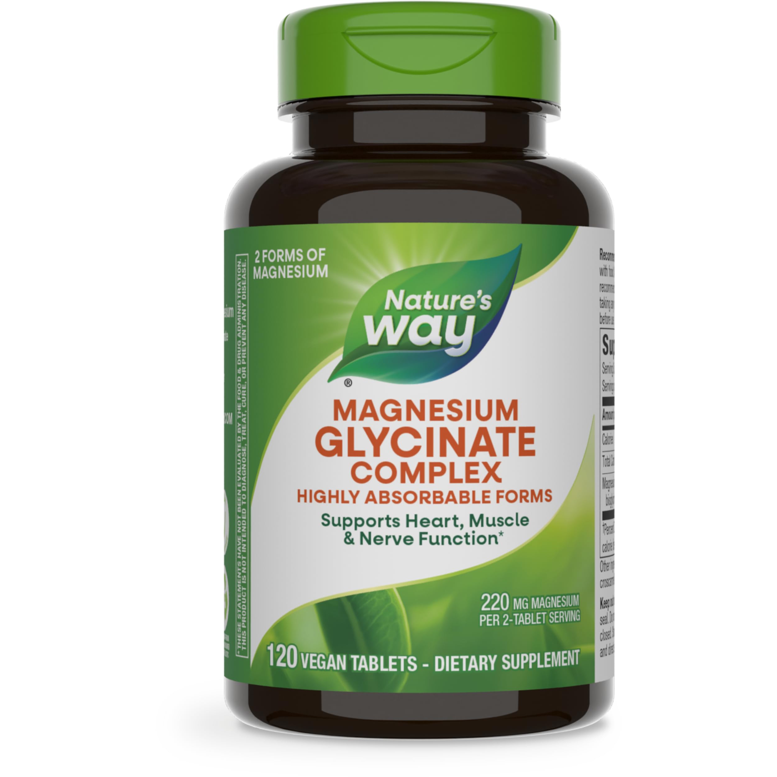 Foto 2 pulgar | Suplemento De Glicinato De Magnesio Nature's Way 220 Mg 120 Tabletas - Venta Internacional.
