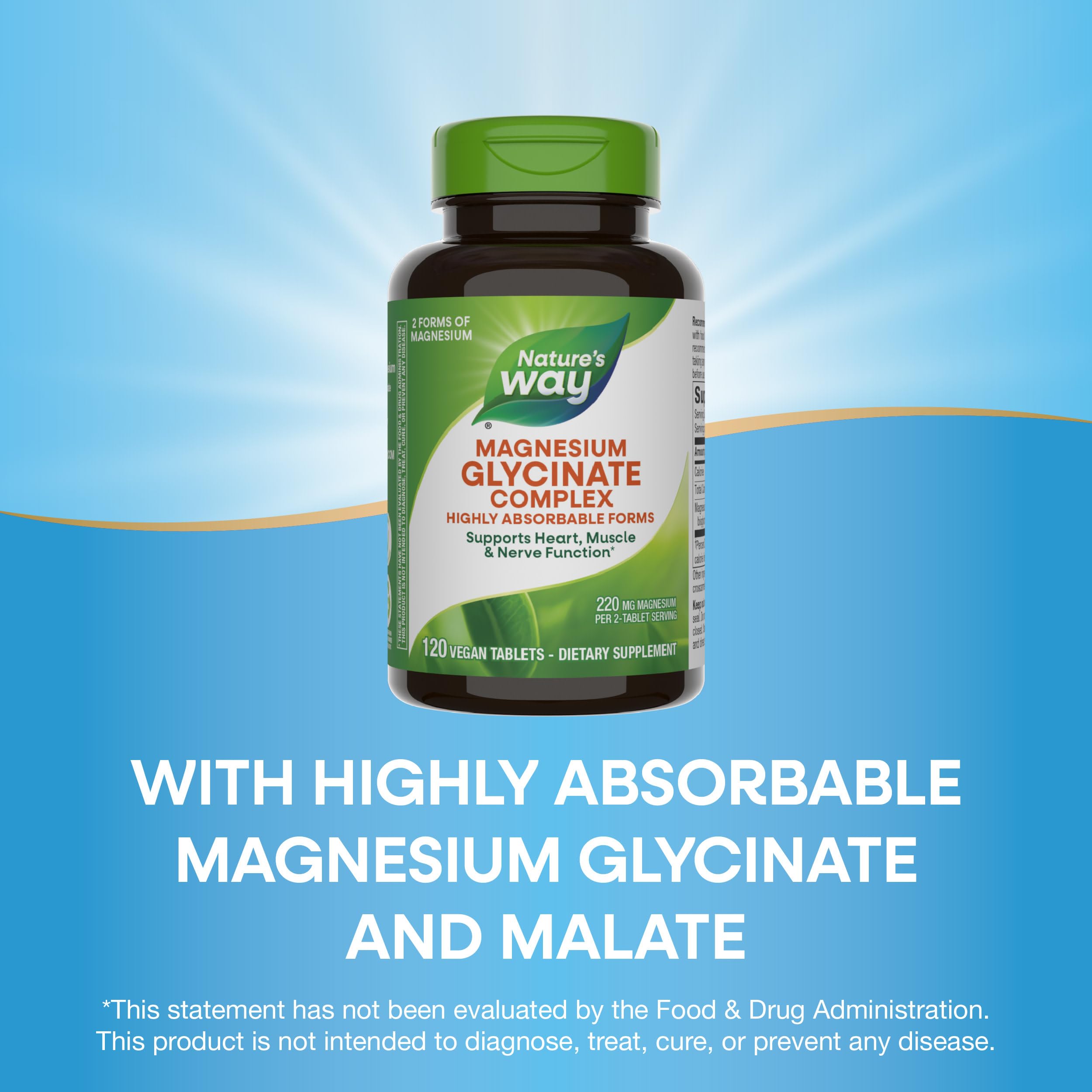 Foto 4 pulgar | Suplemento De Glicinato De Magnesio Nature's Way 220 Mg 120 Tabletas - Venta Internacional.