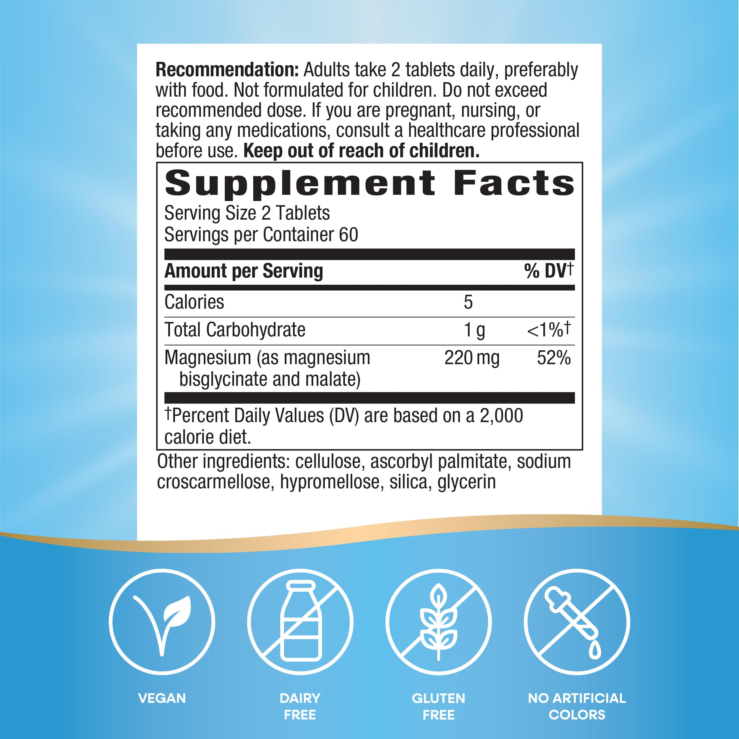Foto 5 pulgar | Suplemento De Glicinato De Magnesio Nature's Way 220 Mg 120 Tabletas - Venta Internacional.