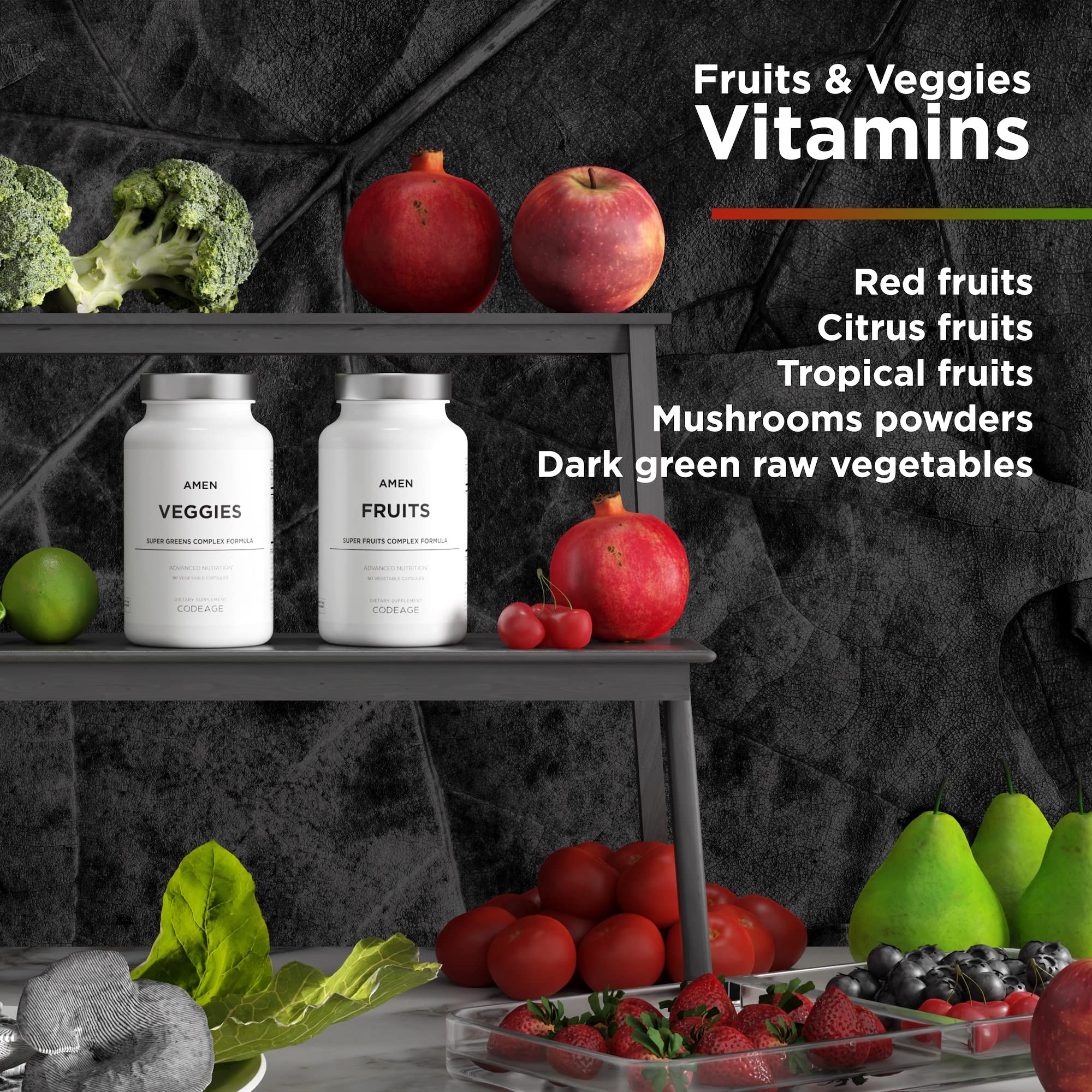 Foto 4 pulgar | Paquete De Suplementos Amen Fruits + Veggies Vitamins - Venta Internacional.