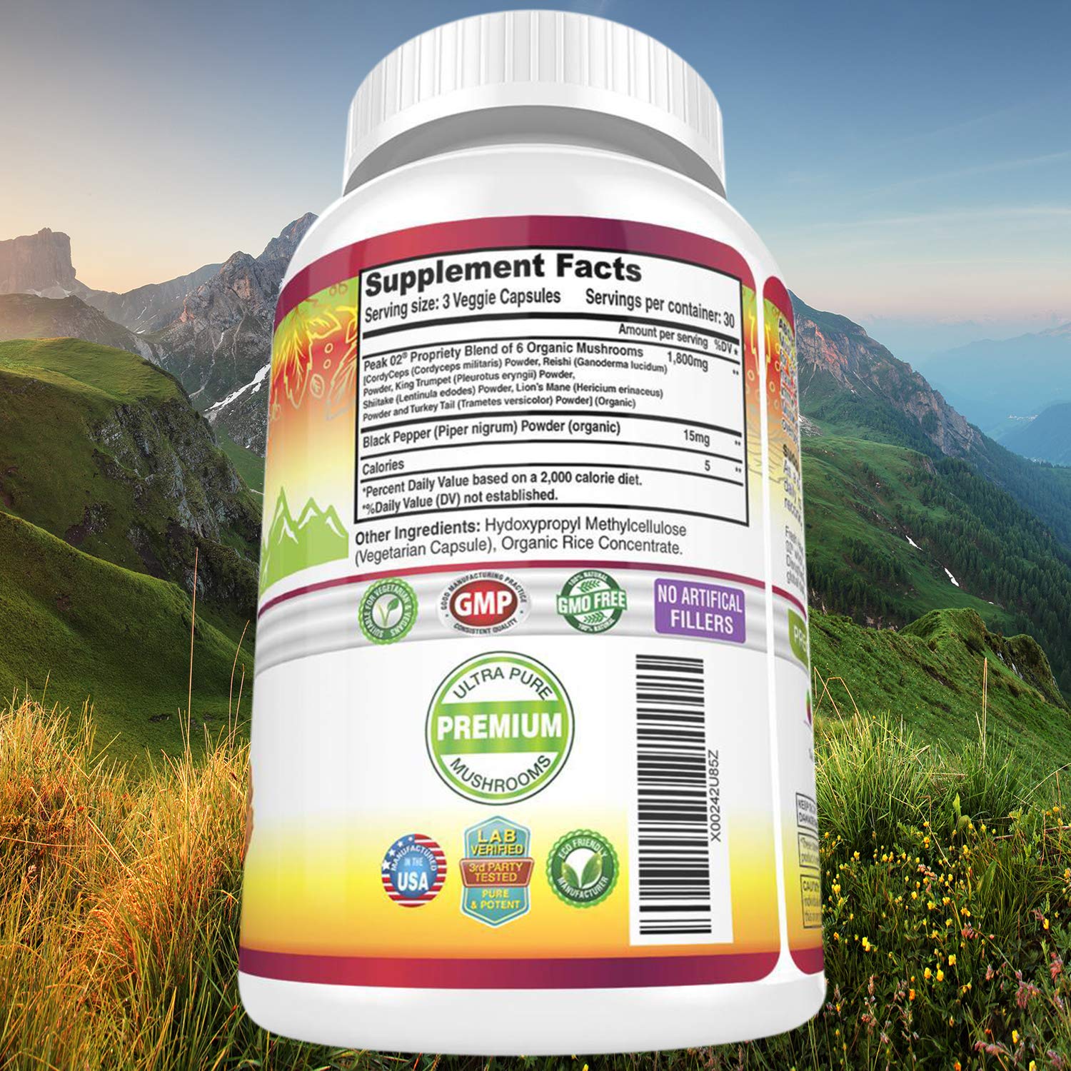 Foto 7 pulgar | Suplemento Fresh Healthcare Peak Power Mushroom 90 Cápsulas - Venta Internacional.